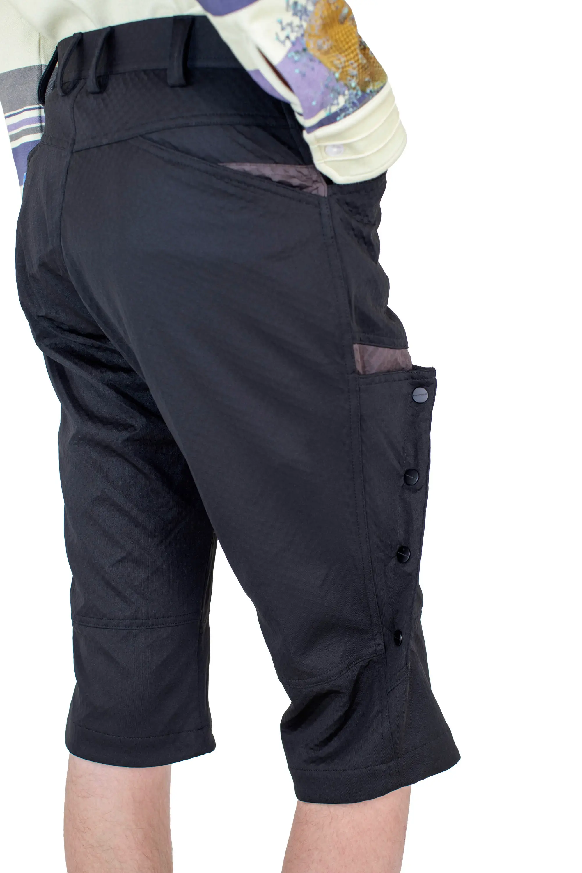 KIKO KOSTADINOV INEX SNAP SHORTS - COAL BLACK / CALLISTO BROWN
