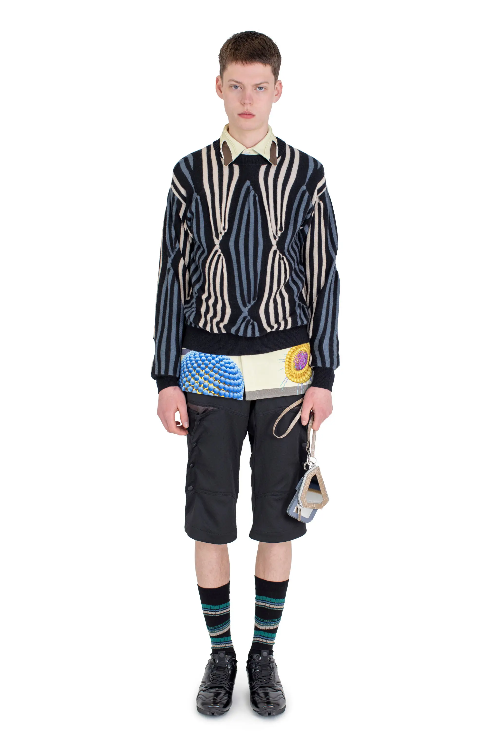 KIKO KOSTADINOV INEX SNAP SHORTS - COAL BLACK / CALLISTO BROWN
