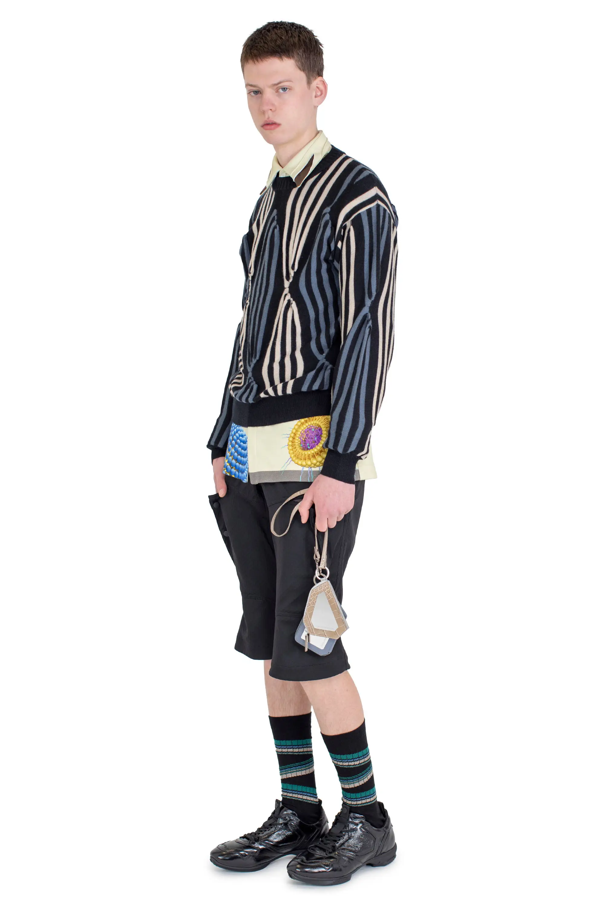KIKO KOSTADINOV INEX SNAP SHORTS - COAL BLACK / CALLISTO BROWN
