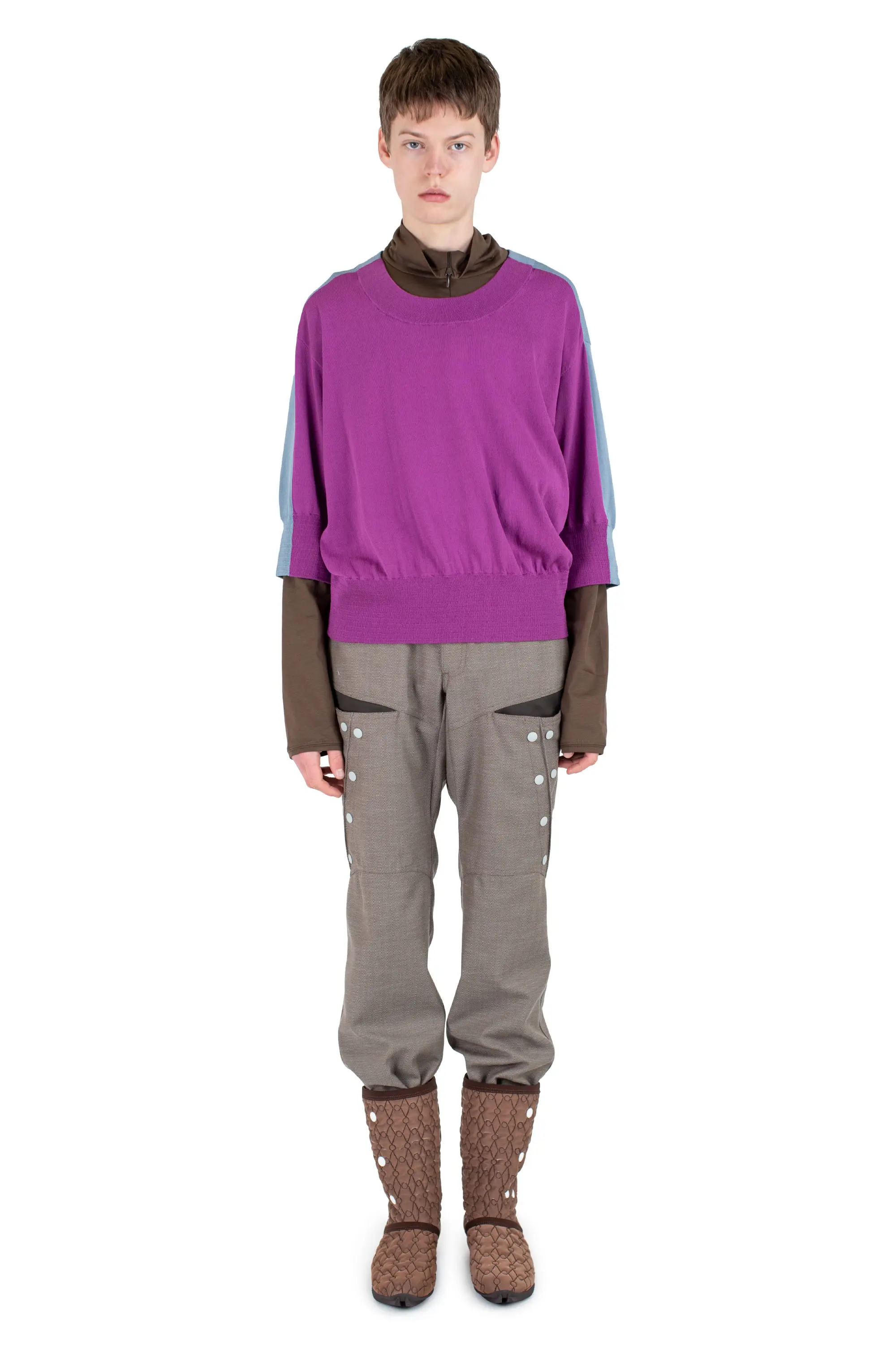 KIKO KOSTADINOV INEX SNAP TROUSER - BROWN OAK / JAVA BROWN