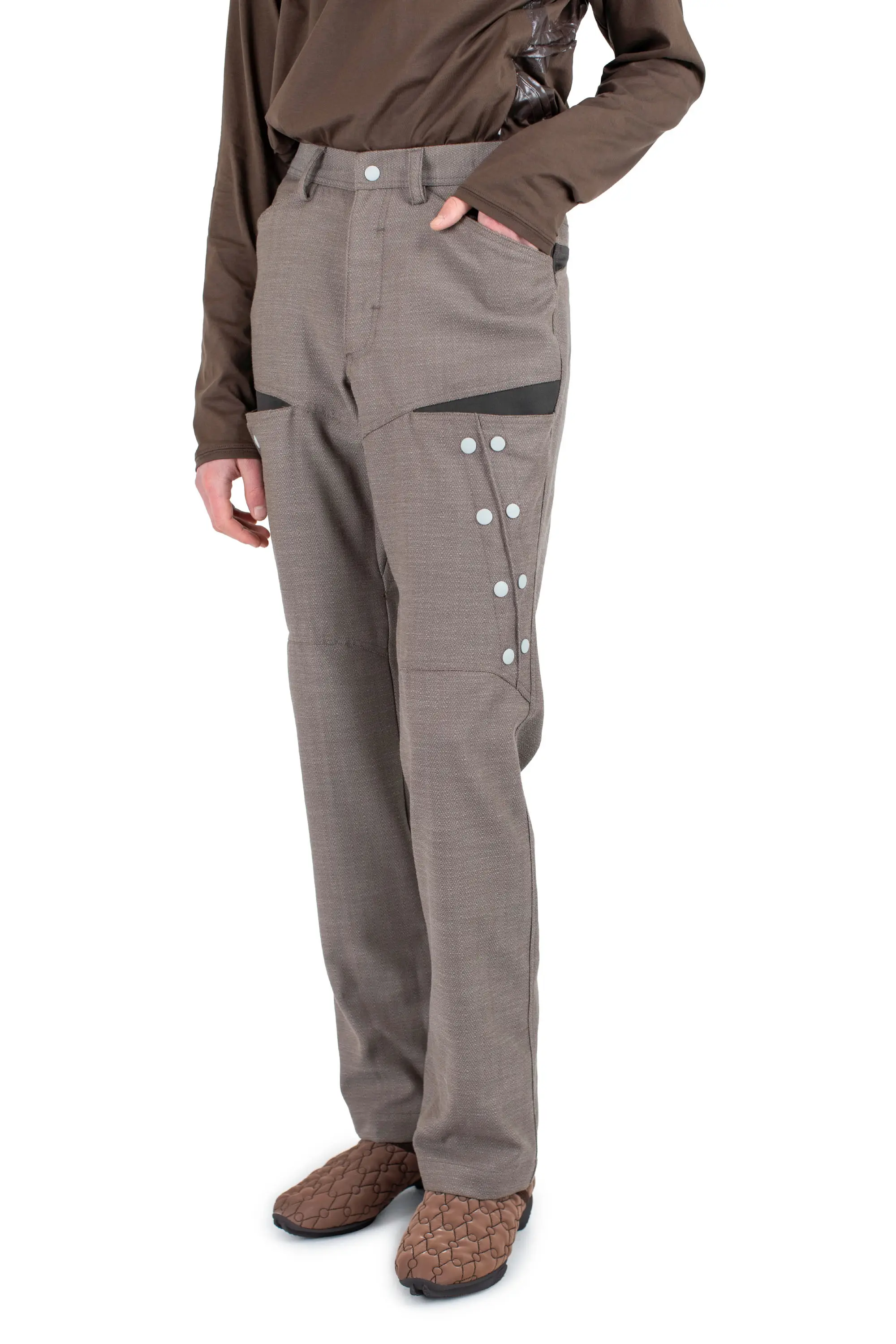 KIKO KOSTADINOV INEX SNAP TROUSER - BROWN OAK / JAVA BROWN