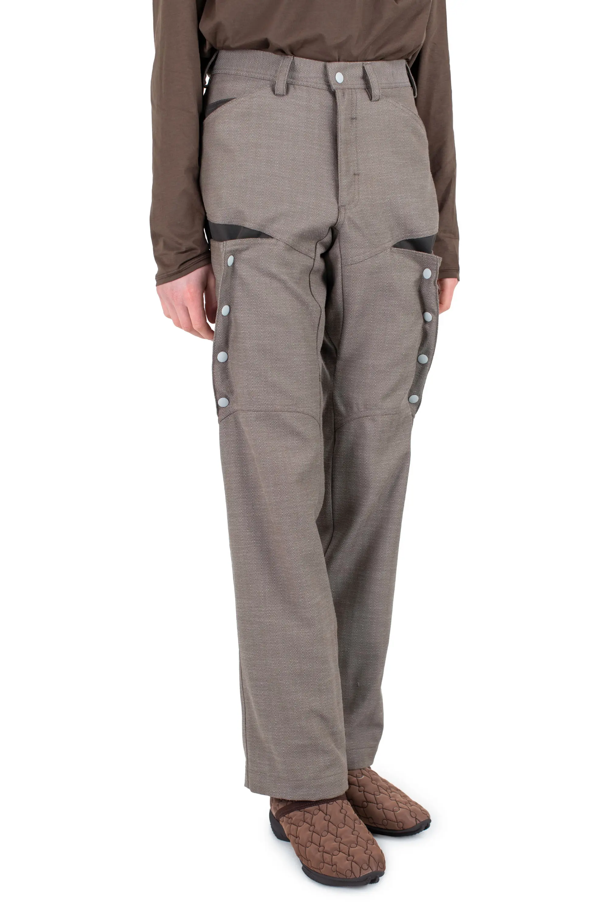 KIKO KOSTADINOV INEX SNAP TROUSER - BROWN OAK / JAVA BROWN