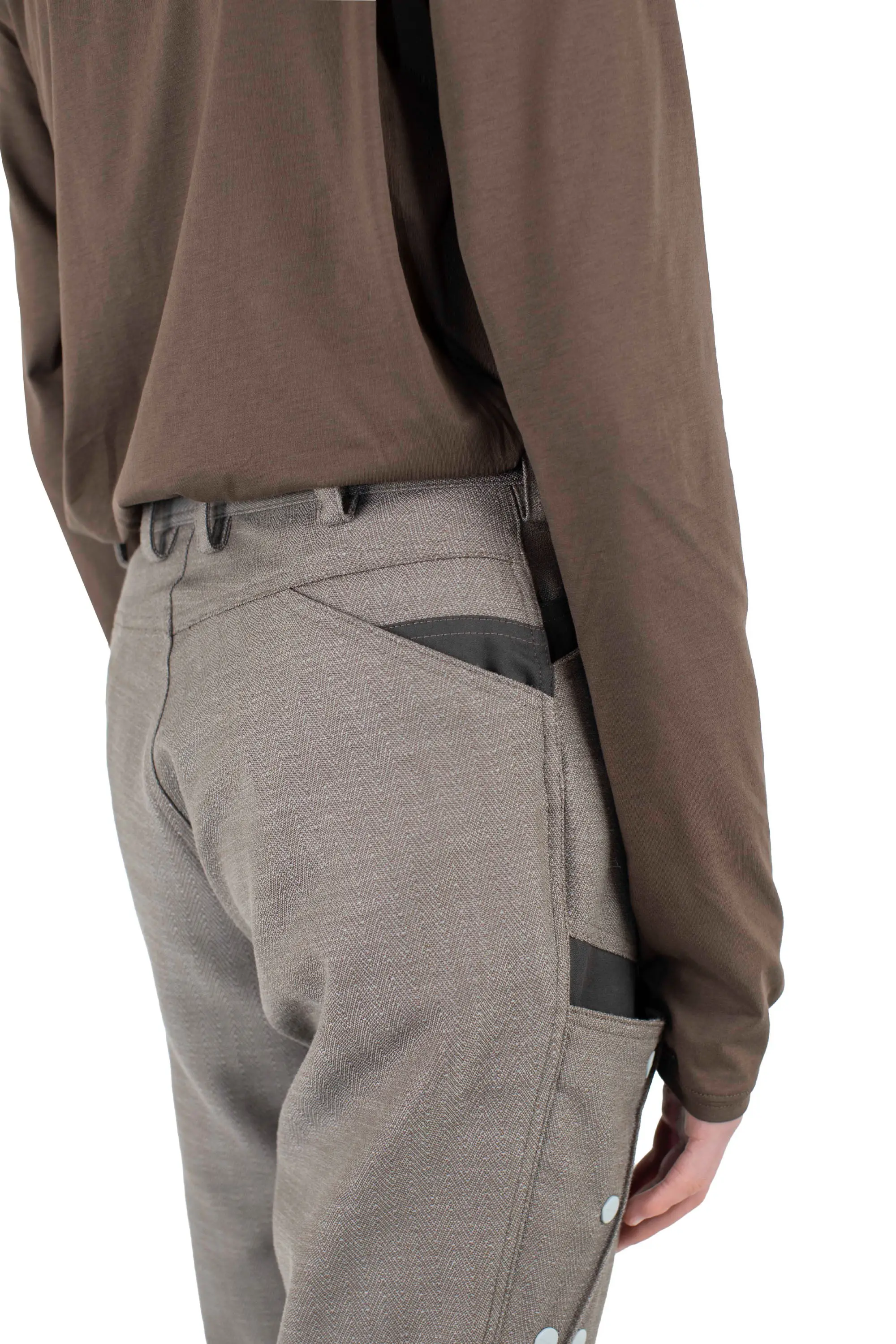 KIKO KOSTADINOV INEX SNAP TROUSER - BROWN OAK / JAVA BROWN