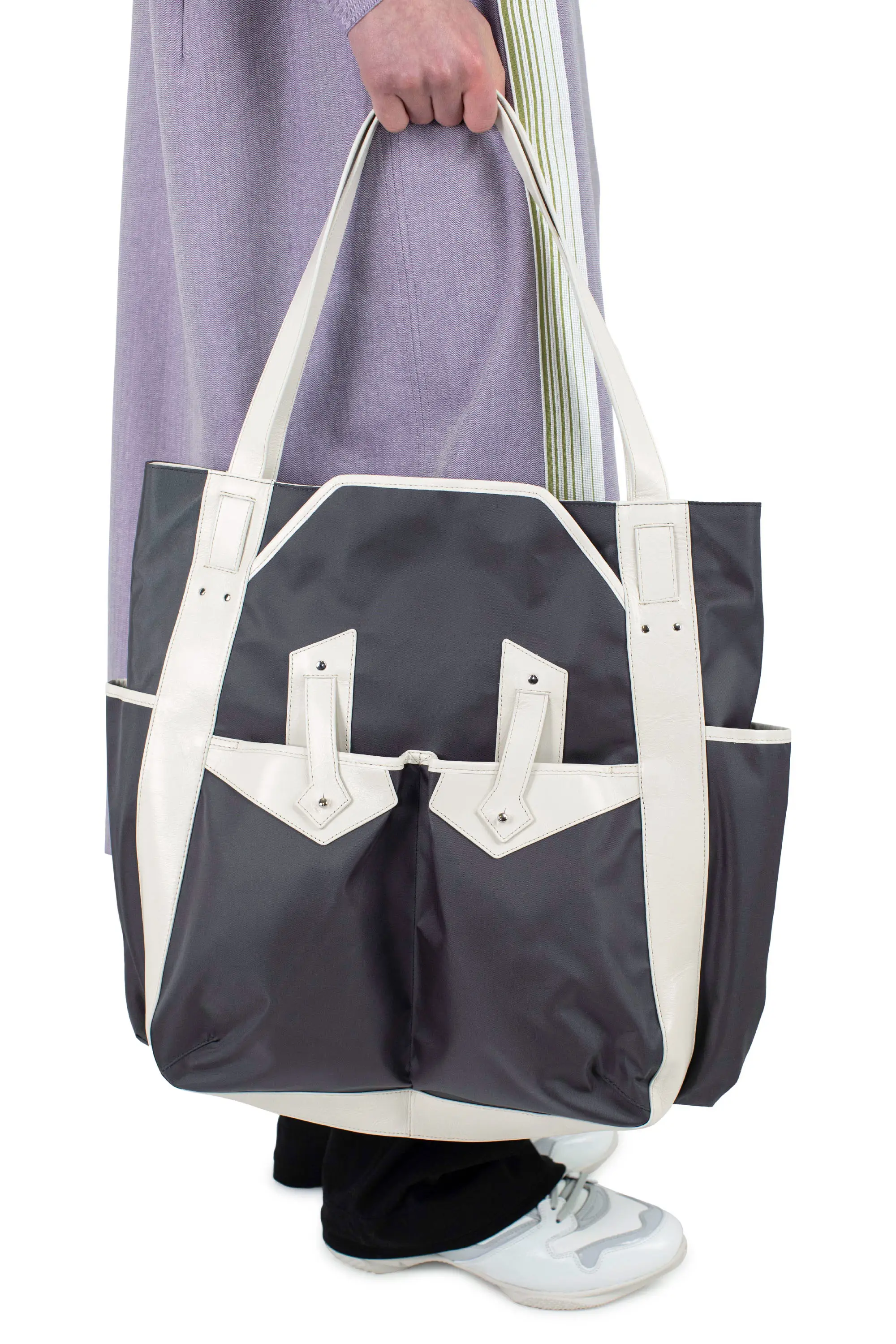 KIKO KOSTADINOV INEX TOTE BAG - DARK GREY / SAND