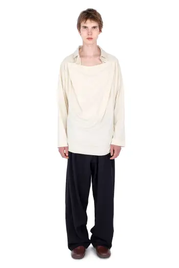 KIKO KOSTADINOV ISKAR DRAPED SHIRT - IVORY
