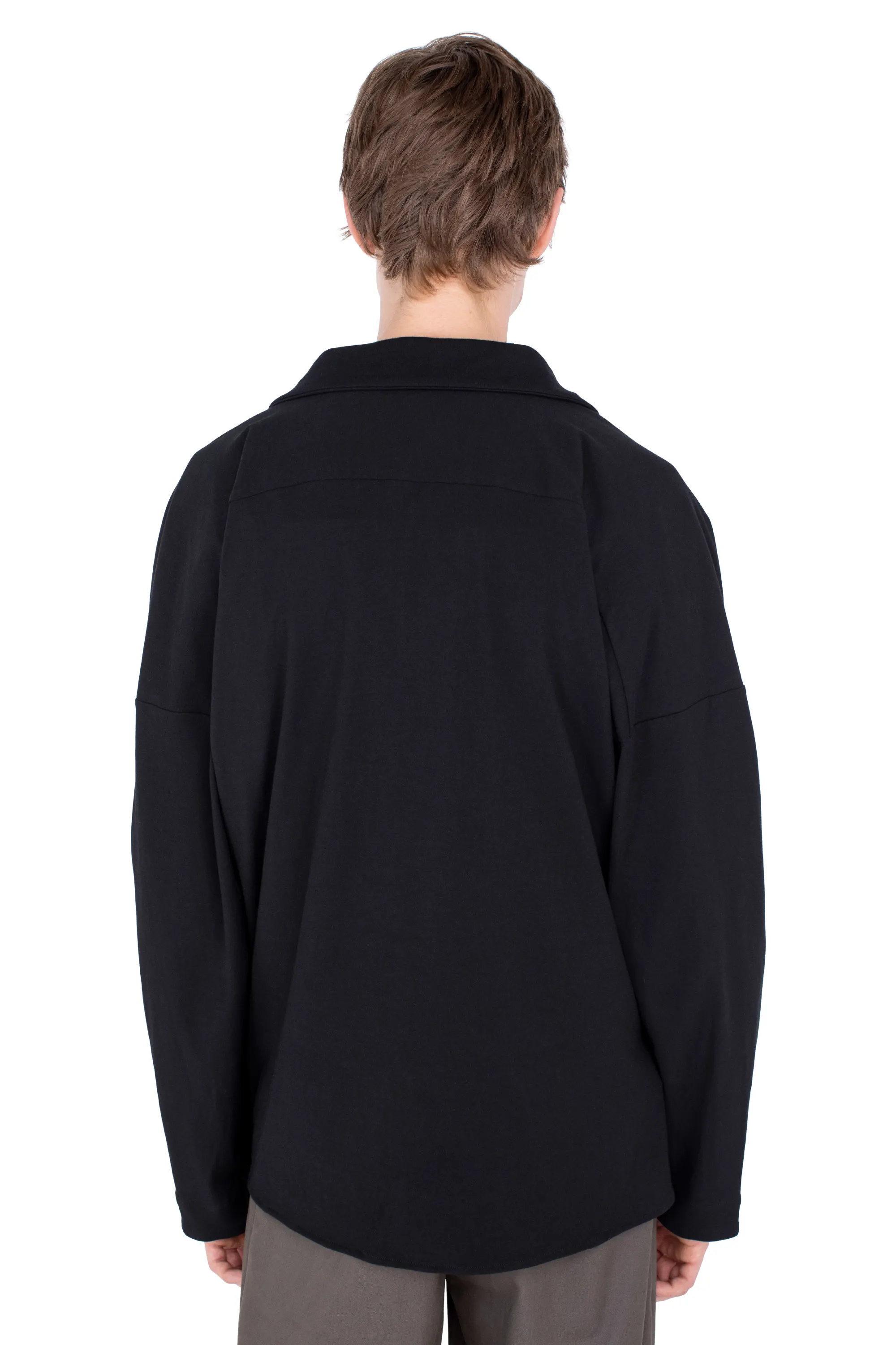 KIKO KOSTADINOV ISKAR DRAPED SHIRT - TRUE BLACK