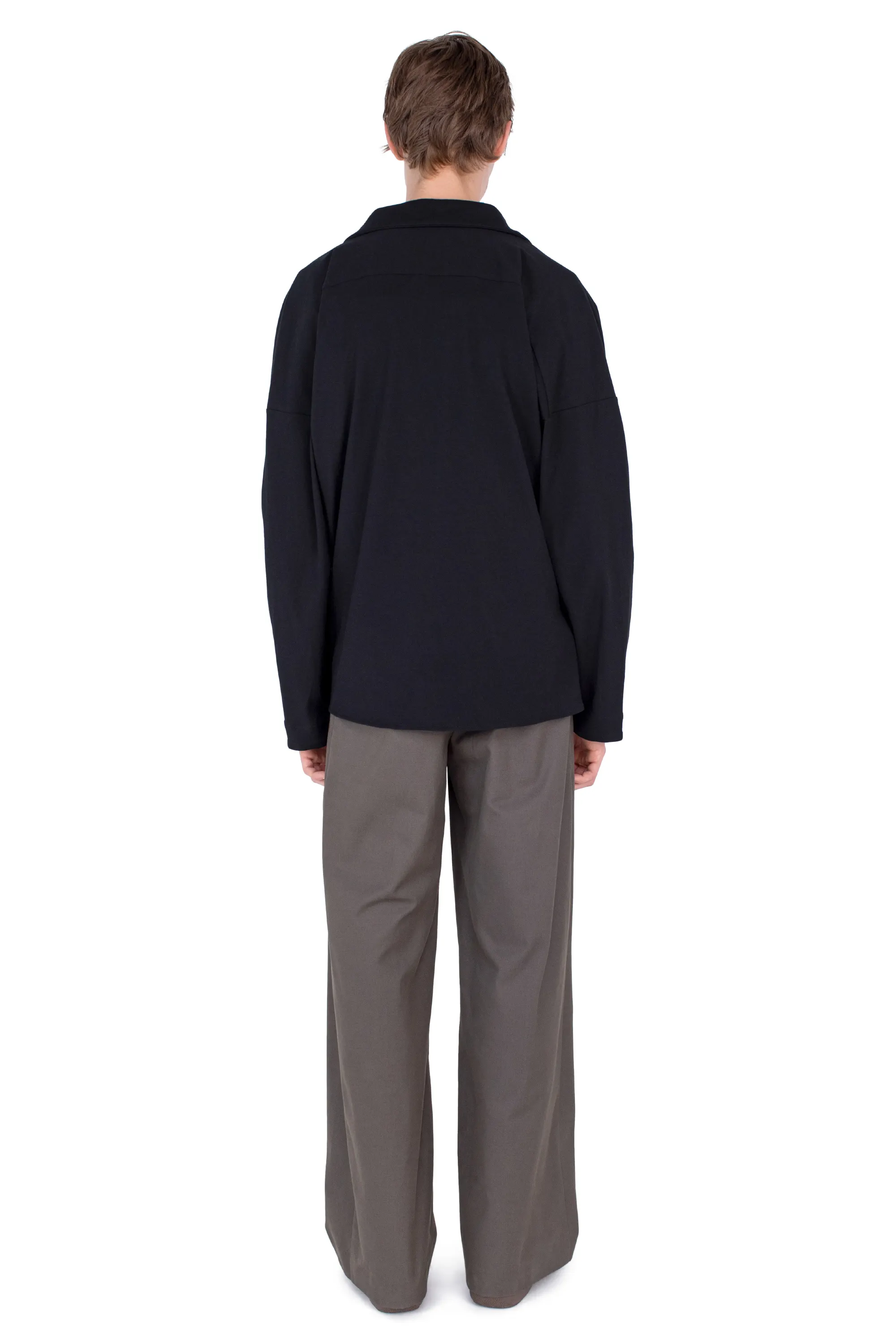 KIKO KOSTADINOV ISKAR DRAPED SHIRT - TRUE BLACK