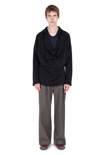 KIKO KOSTADINOV ISKAR DRAPED SHIRT - TRUE BLACK
