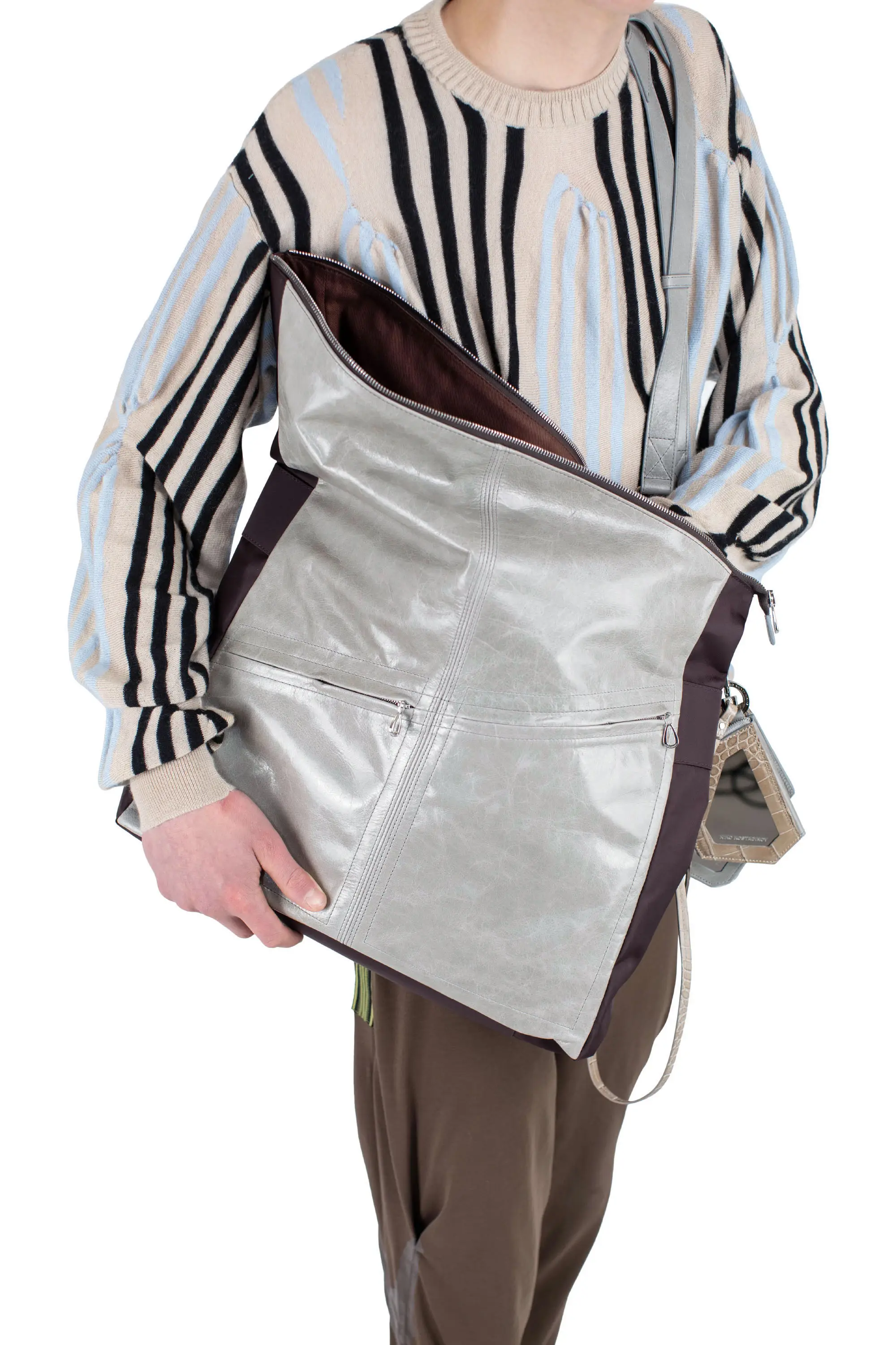 KIKO KOSTADINOV JAROCKA SHOULDER BAG - BROWN / CEMENT