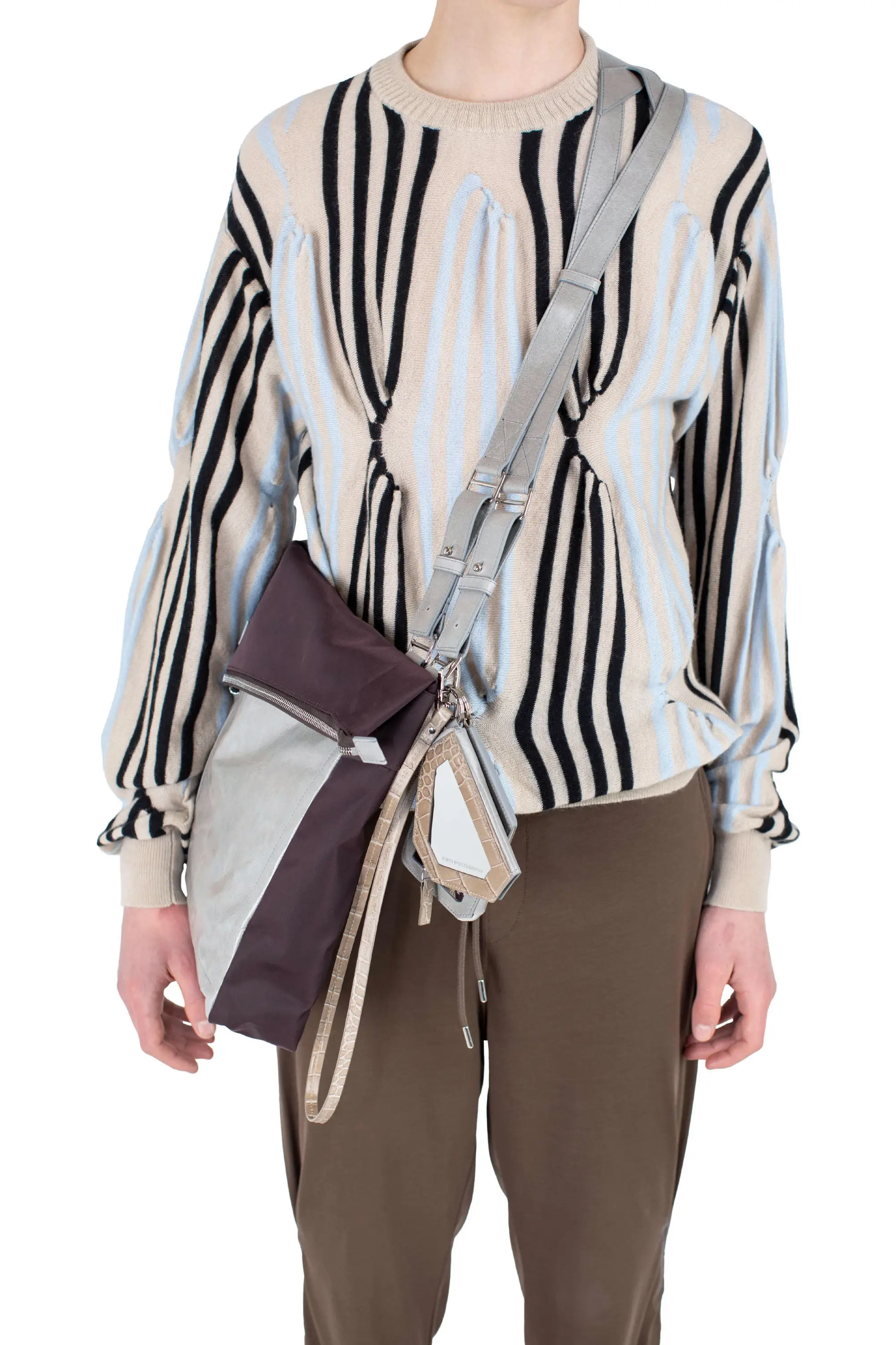 KIKO KOSTADINOV JAROCKA SHOULDER BAG - BROWN / CEMENT