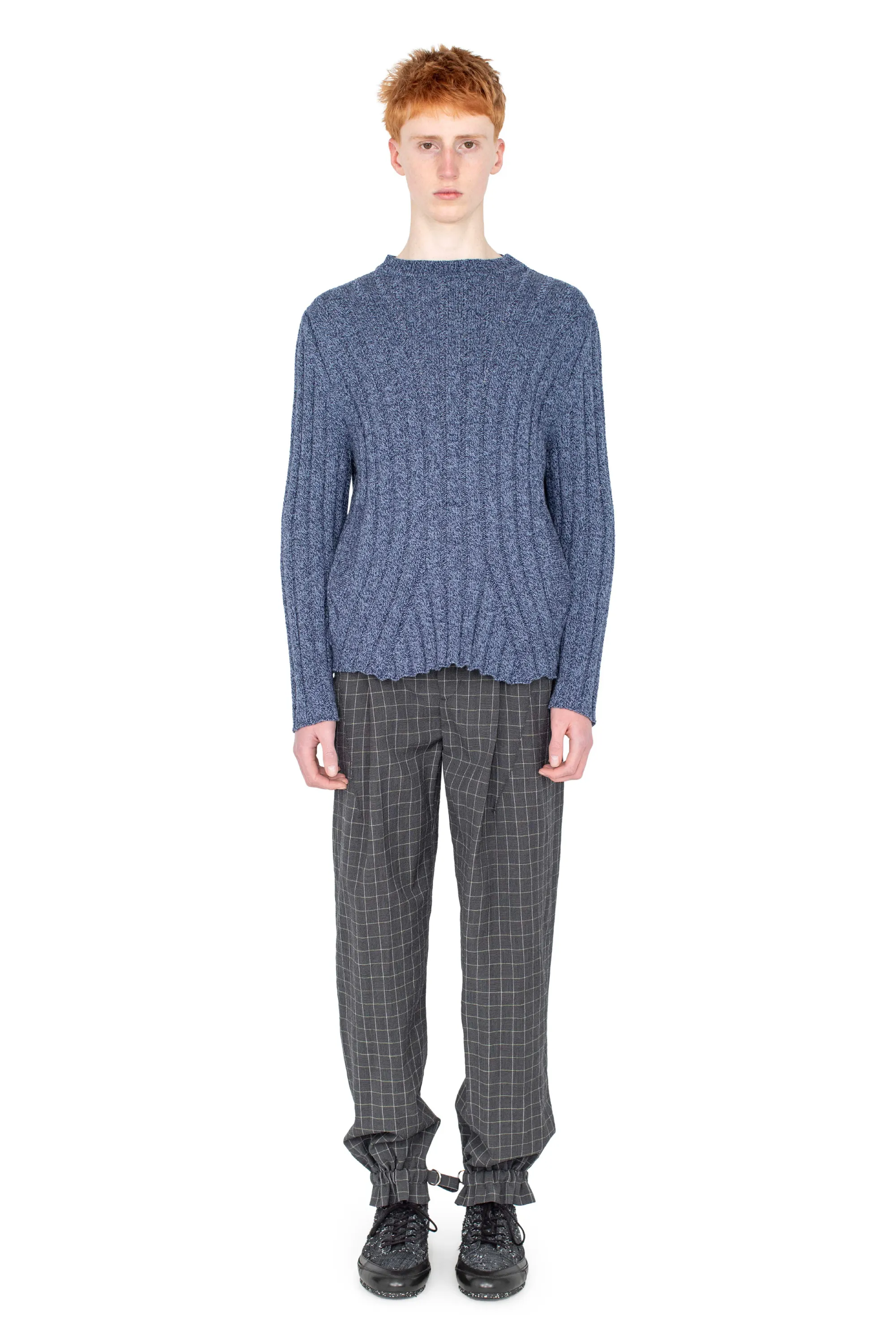 KADA KNIT PULLOVER - BLUE MELANGE – KIKO KOSTADINOV