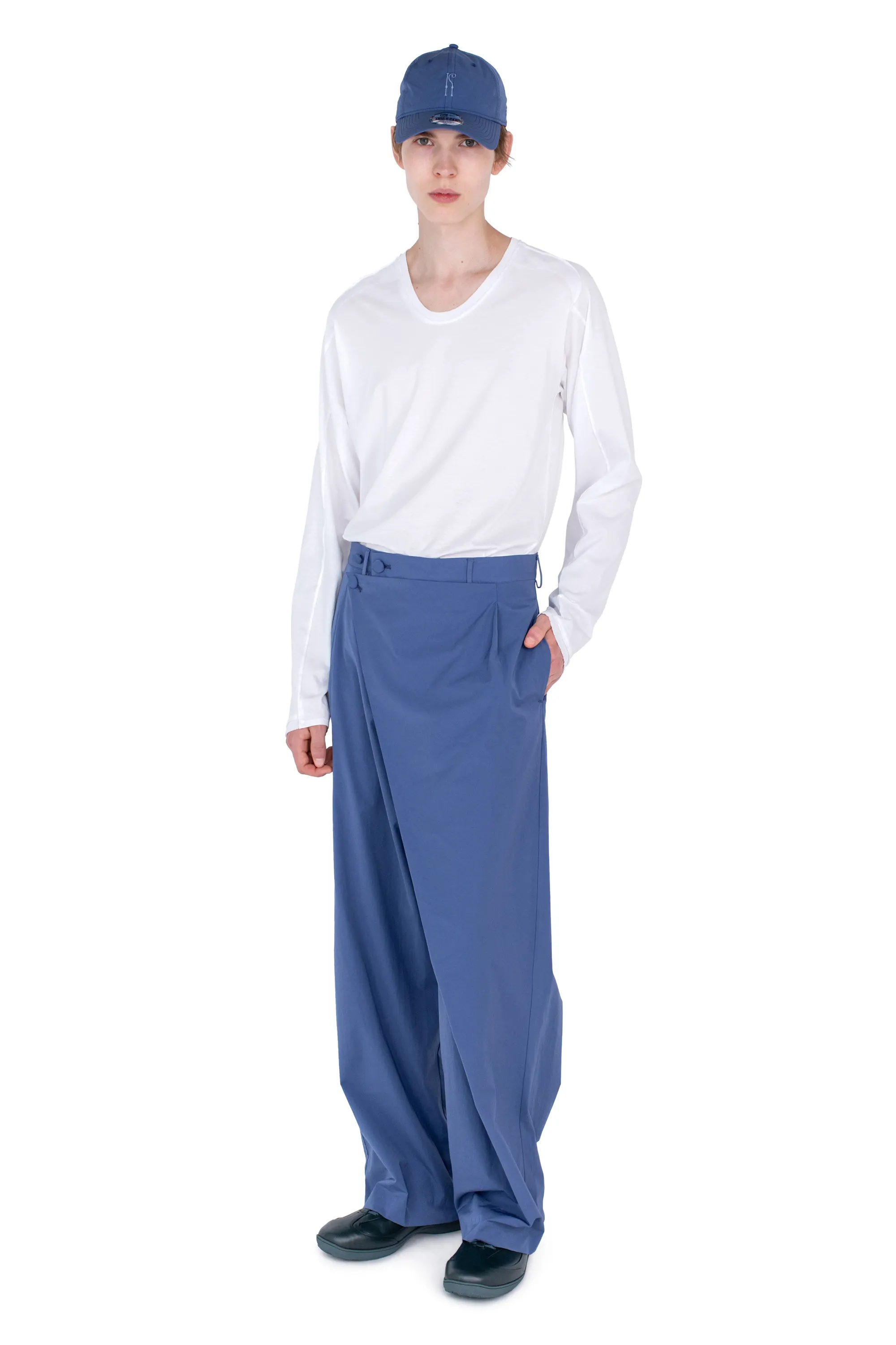 KIKO KOSTADINOV KIPPEL WRAP TROUSERS - ABYSS BLUE