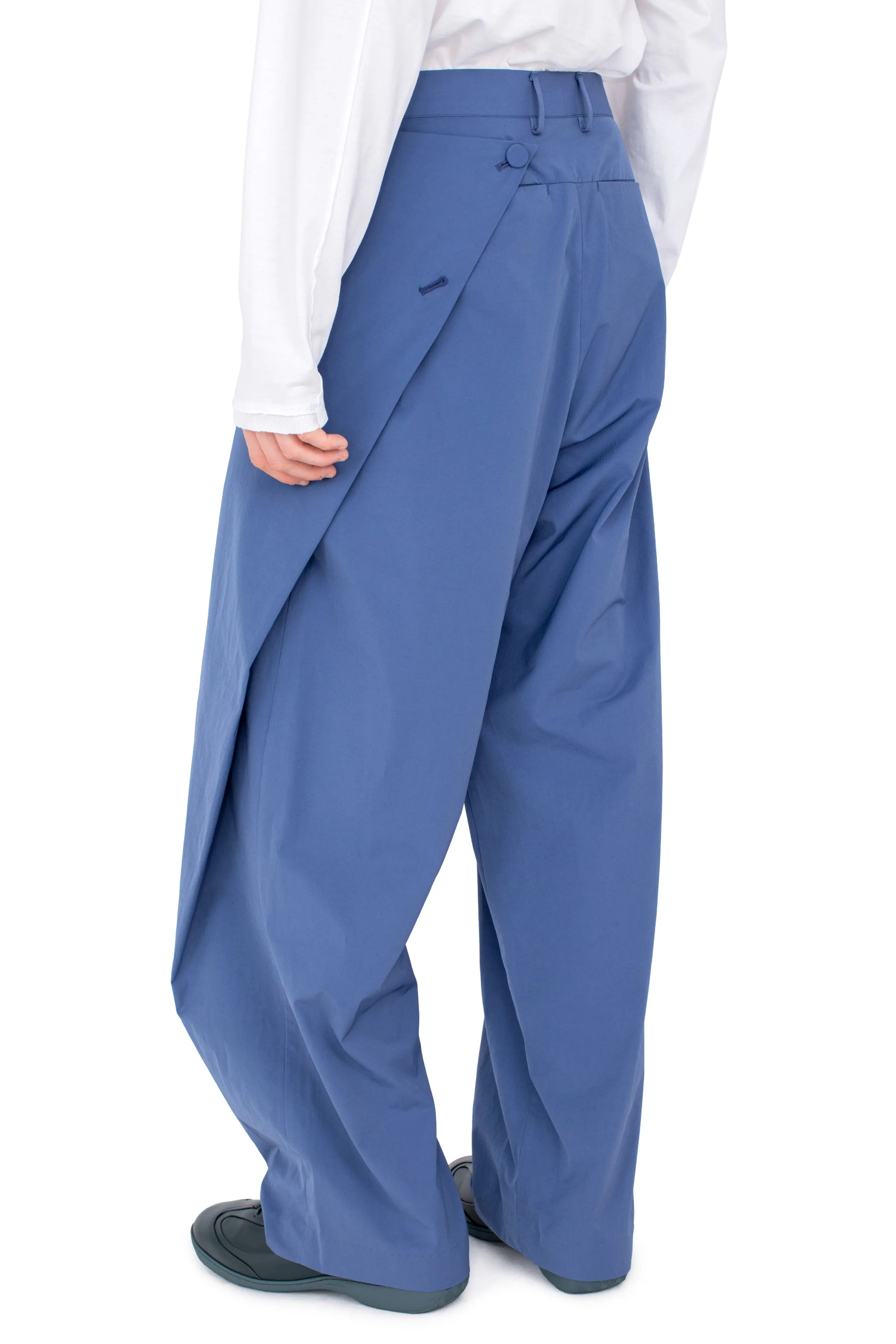 KIKO KOSTADINOV KIPPEL WRAP TROUSERS - ABYSS BLUE