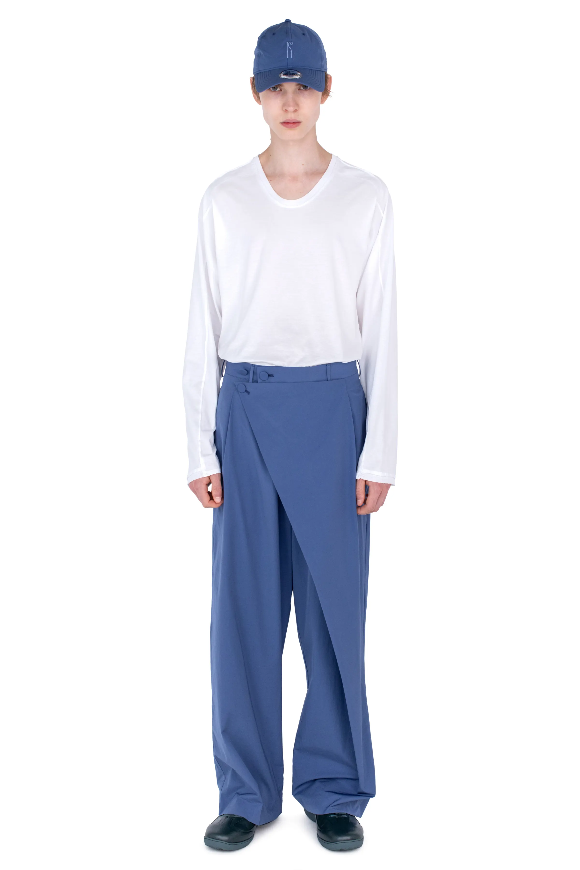 KIKO KOSTADINOV KIPPEL WRAP TROUSERS - ABYSS BLUE