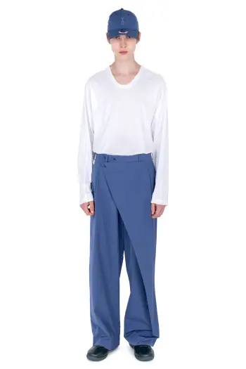 KIKO KOSTADINOV KIPPEL WRAP TROUSERS - ABYSS BLUE