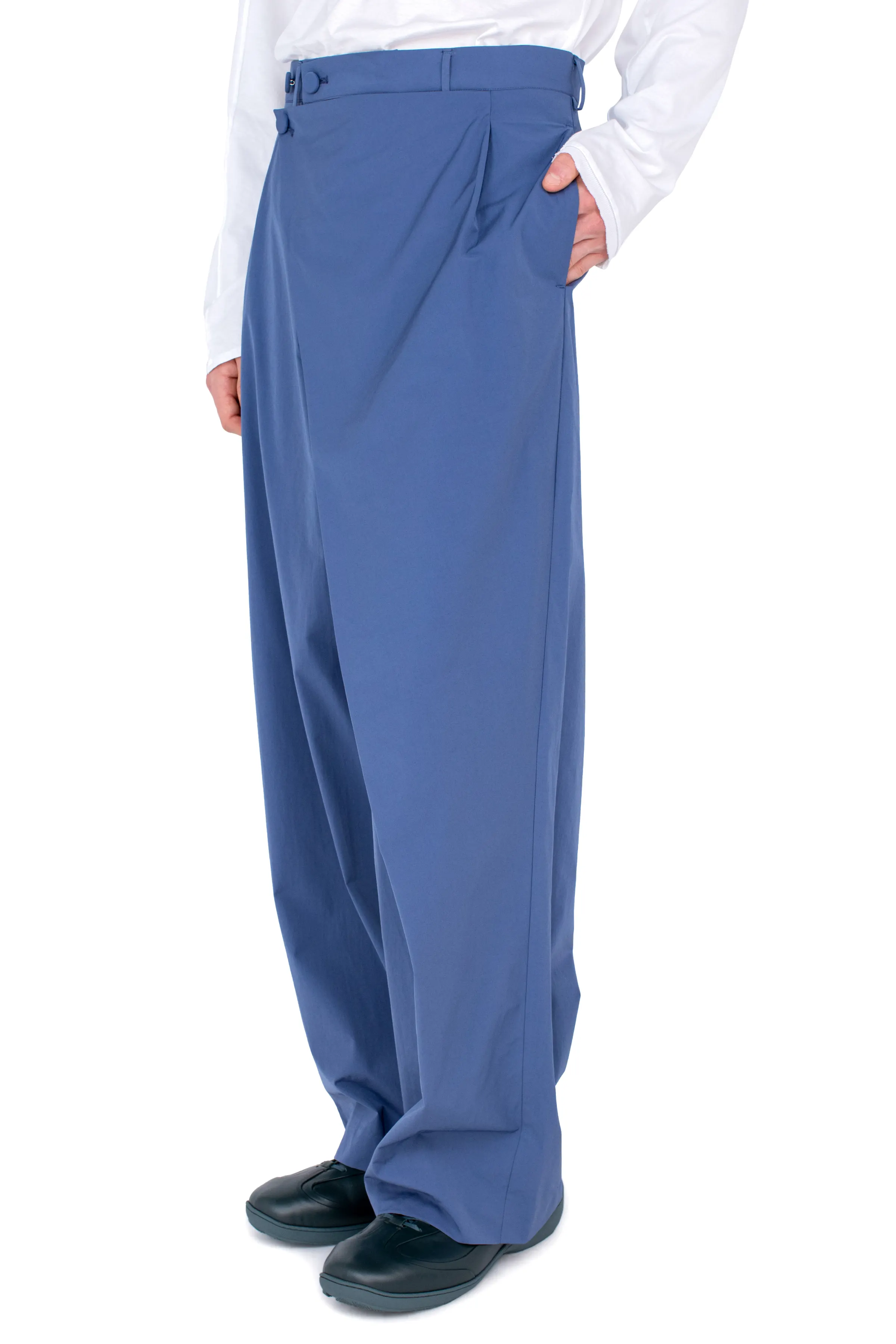 KIKO KOSTADINOV KIPPEL WRAP TROUSERS - ABYSS BLUE