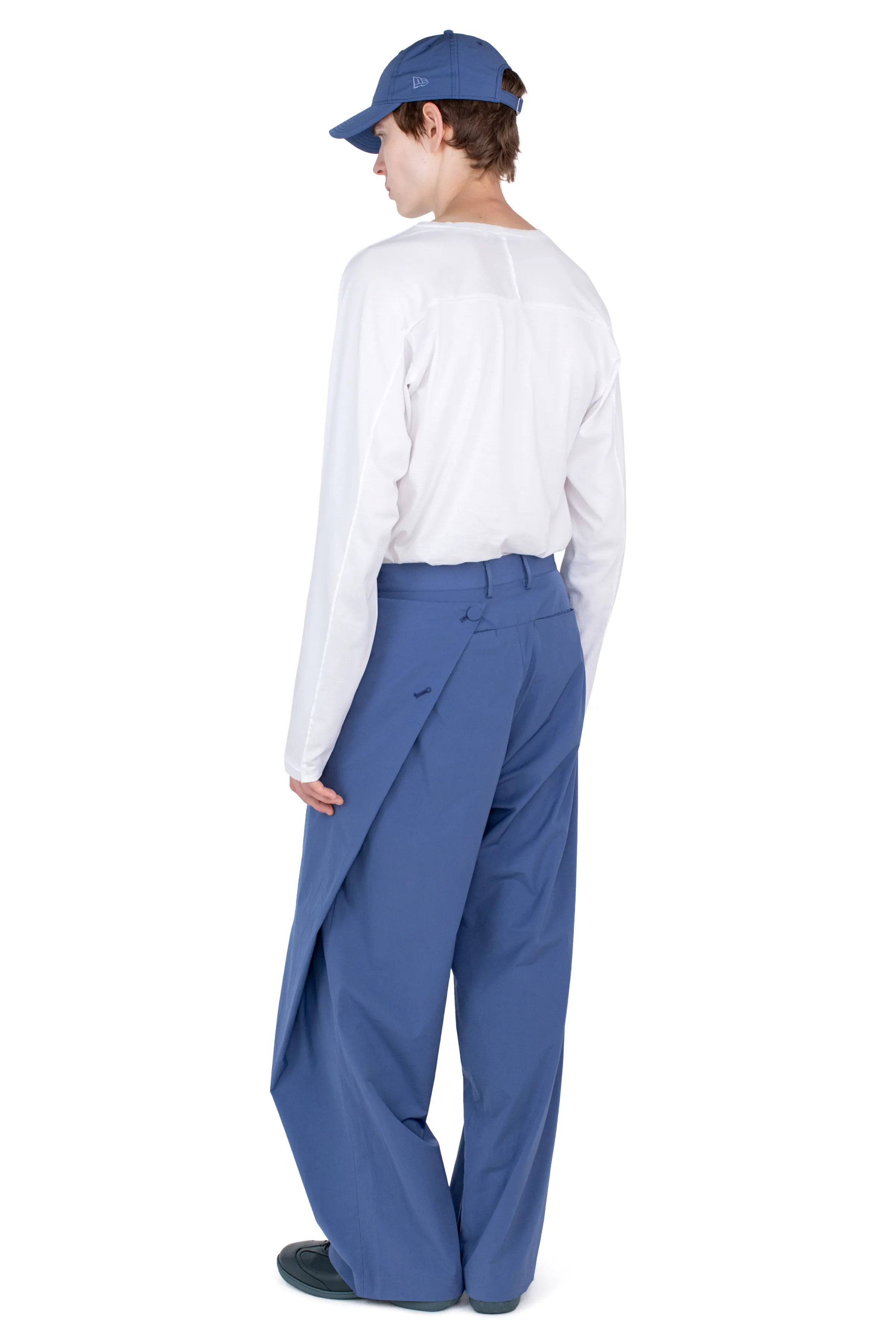 KIKO KOSTADINOV KIPPEL WRAP TROUSERS - ABYSS BLUE