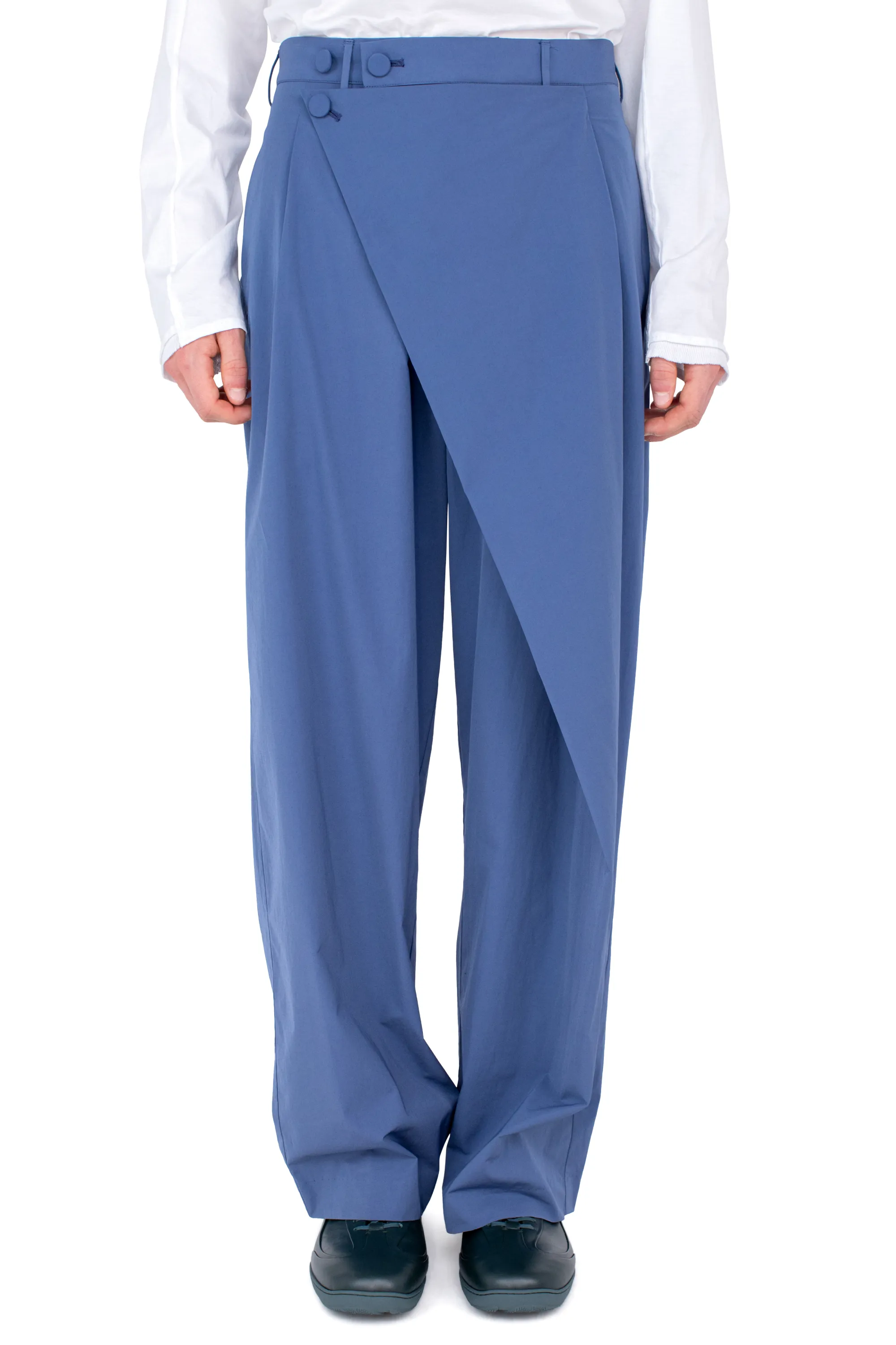 KIKO KOSTADINOV KIPPEL WRAP TROUSERS - ABYSS BLUE
