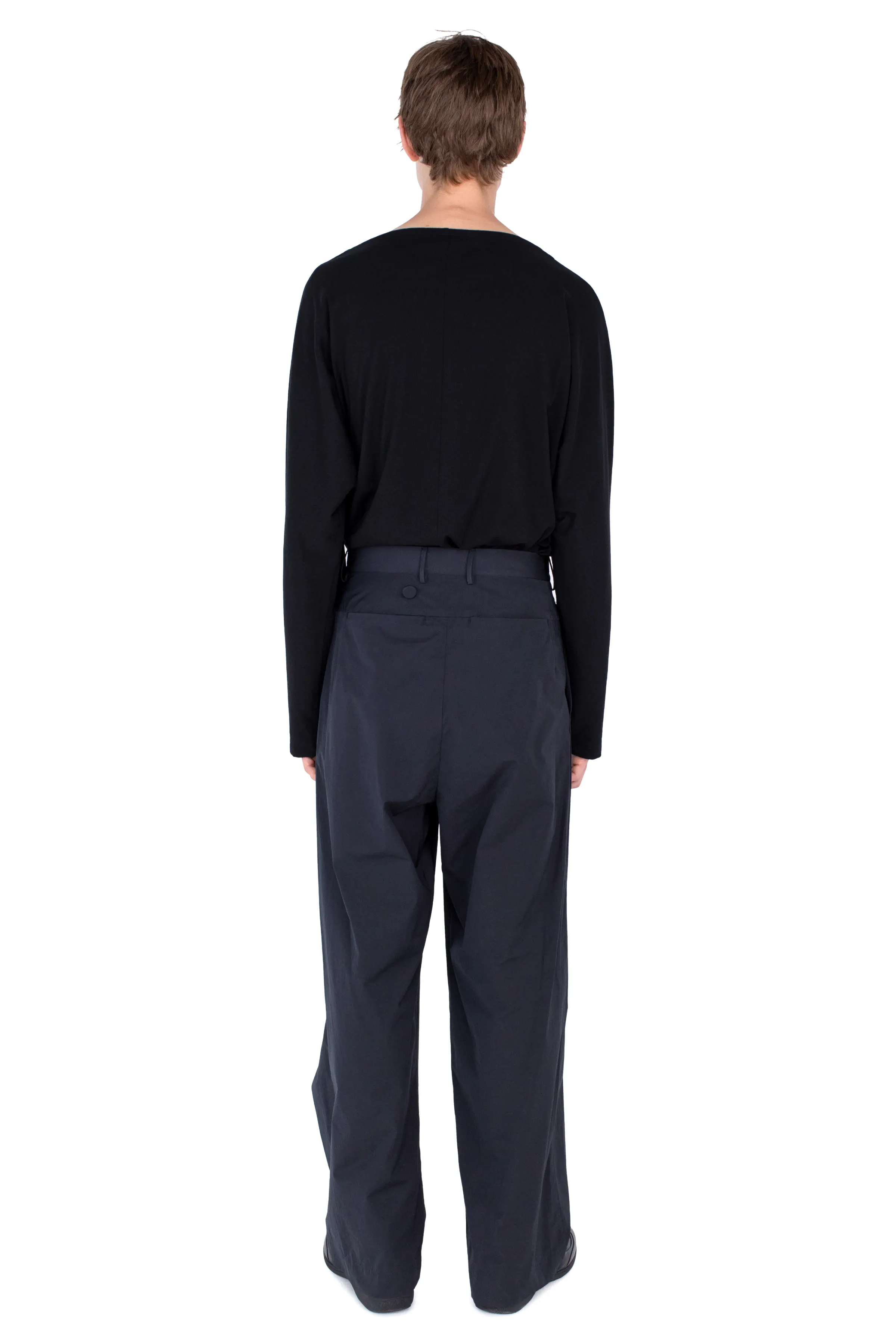 KIKO KOSTADINOV KIPPEL WRAP TROUSERS - PITCH BLACK