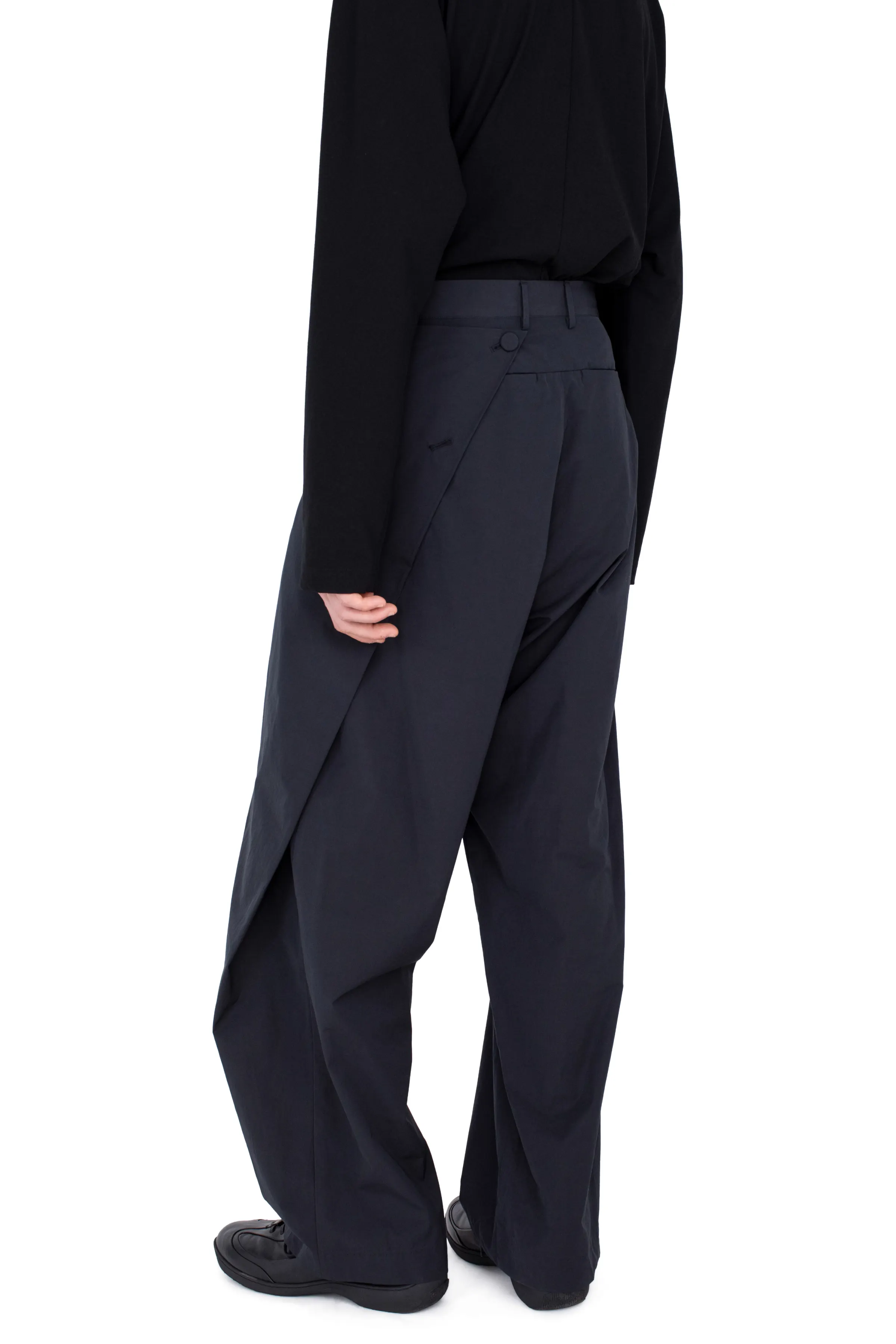 KIKO KOSTADINOV KIPPEL WRAP TROUSERS - PITCH BLACK