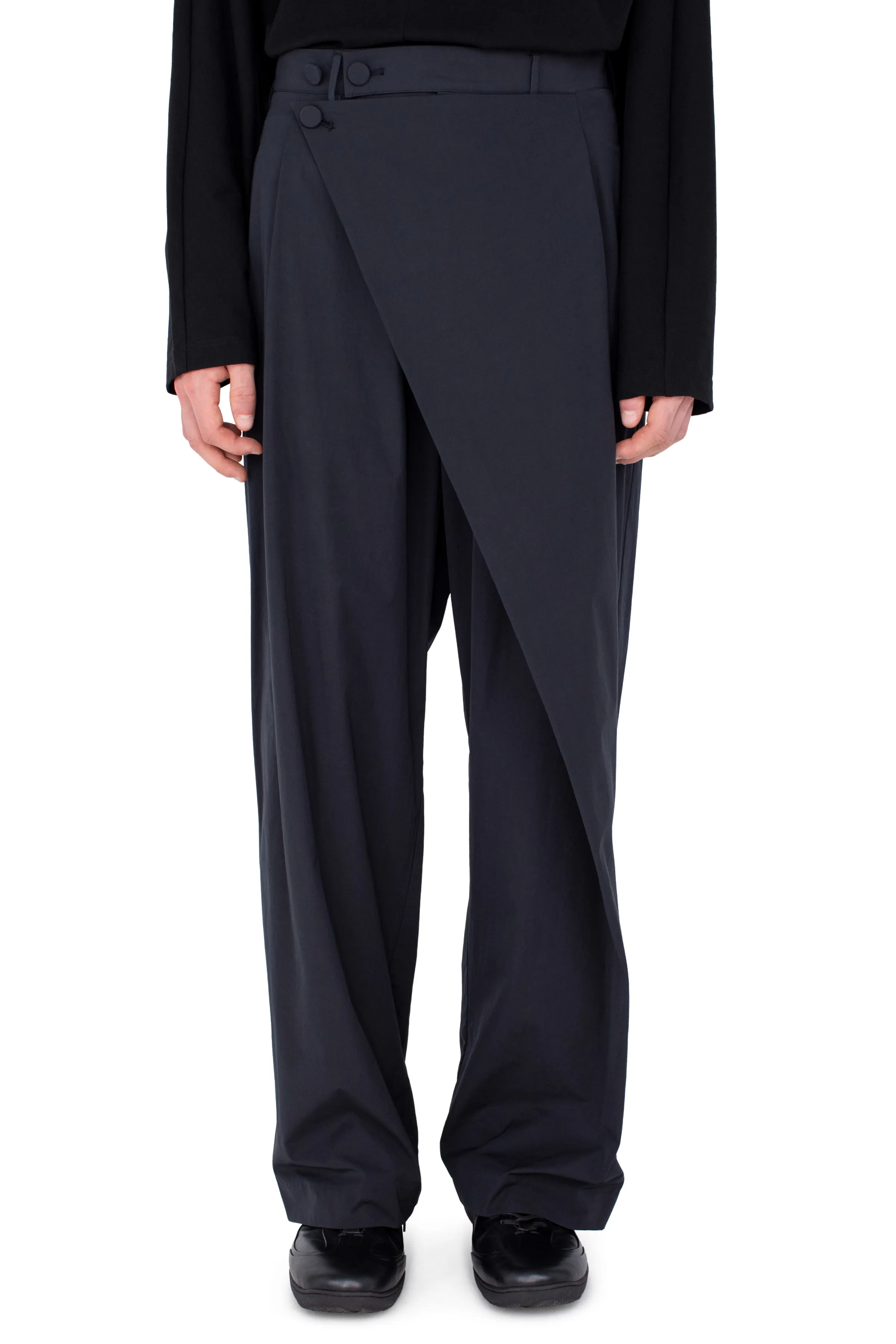 KIKO KOSTADINOV KIPPEL WRAP TROUSERS - PITCH BLACK