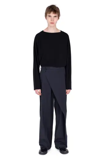 KIKO KOSTADINOV KIPPEL WRAP TROUSERS - PITCH BLACK