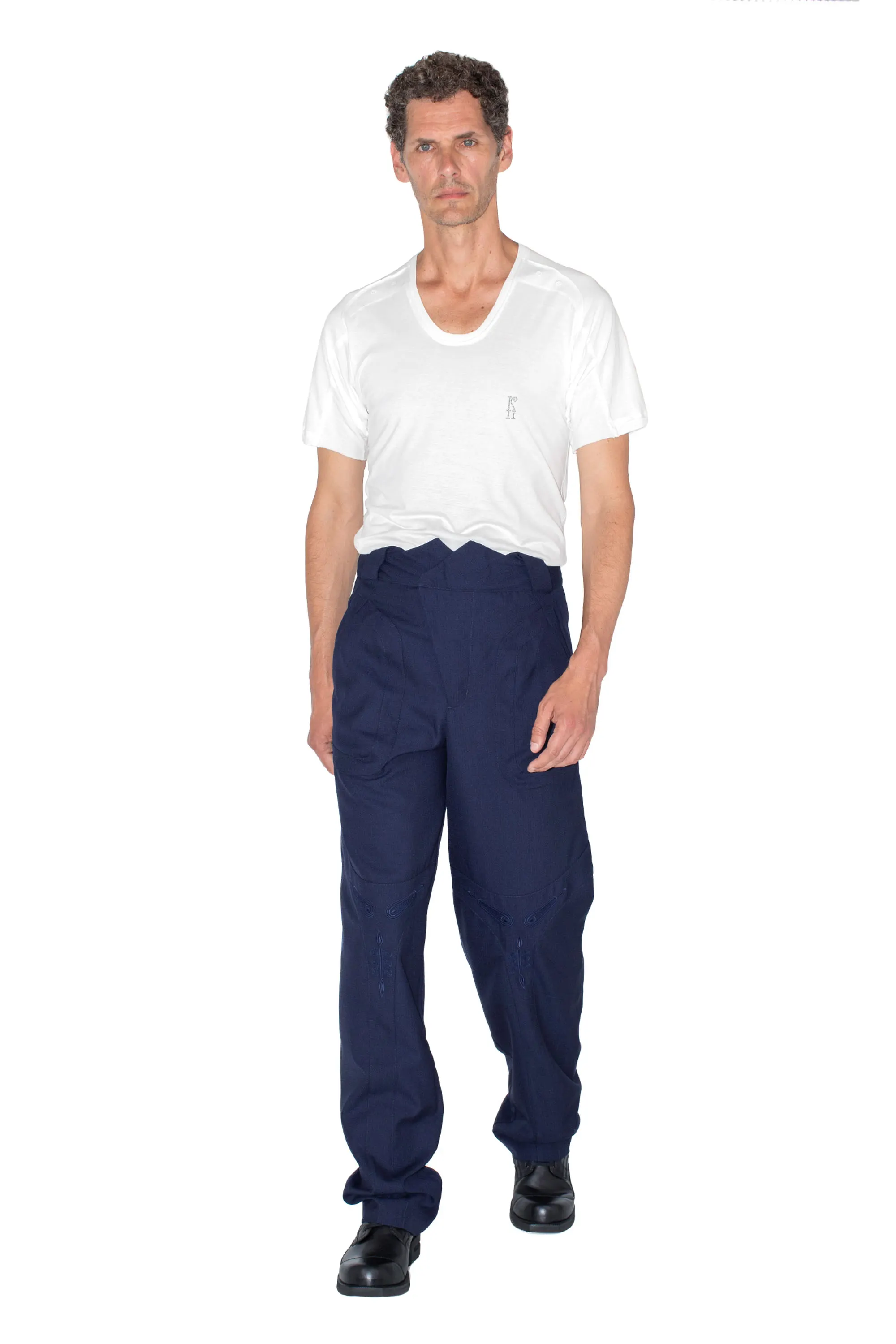KLEES EMBROIDERED TROUSER - ORION BLUE – KIKO KOSTADINOV