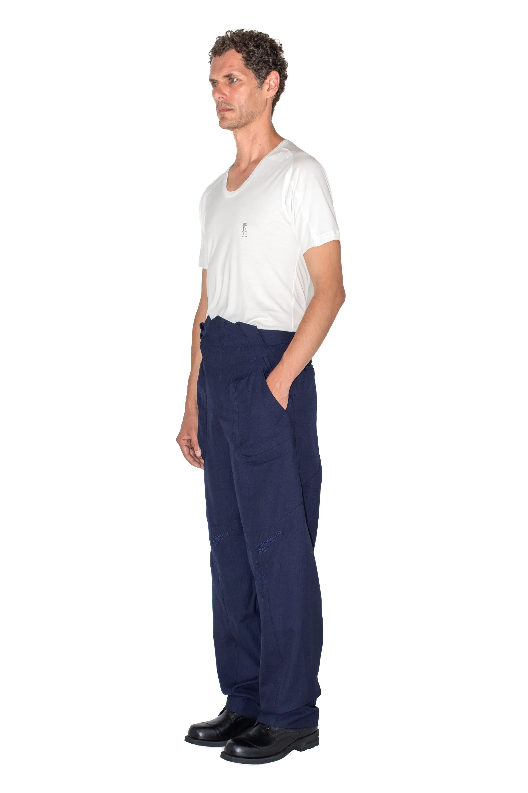 あ*ん様 kiko kostadinov embroidery trousers KLEES EMBROIDERED TROUSER - ORION BLUE – KIKO KOSTADINOV
