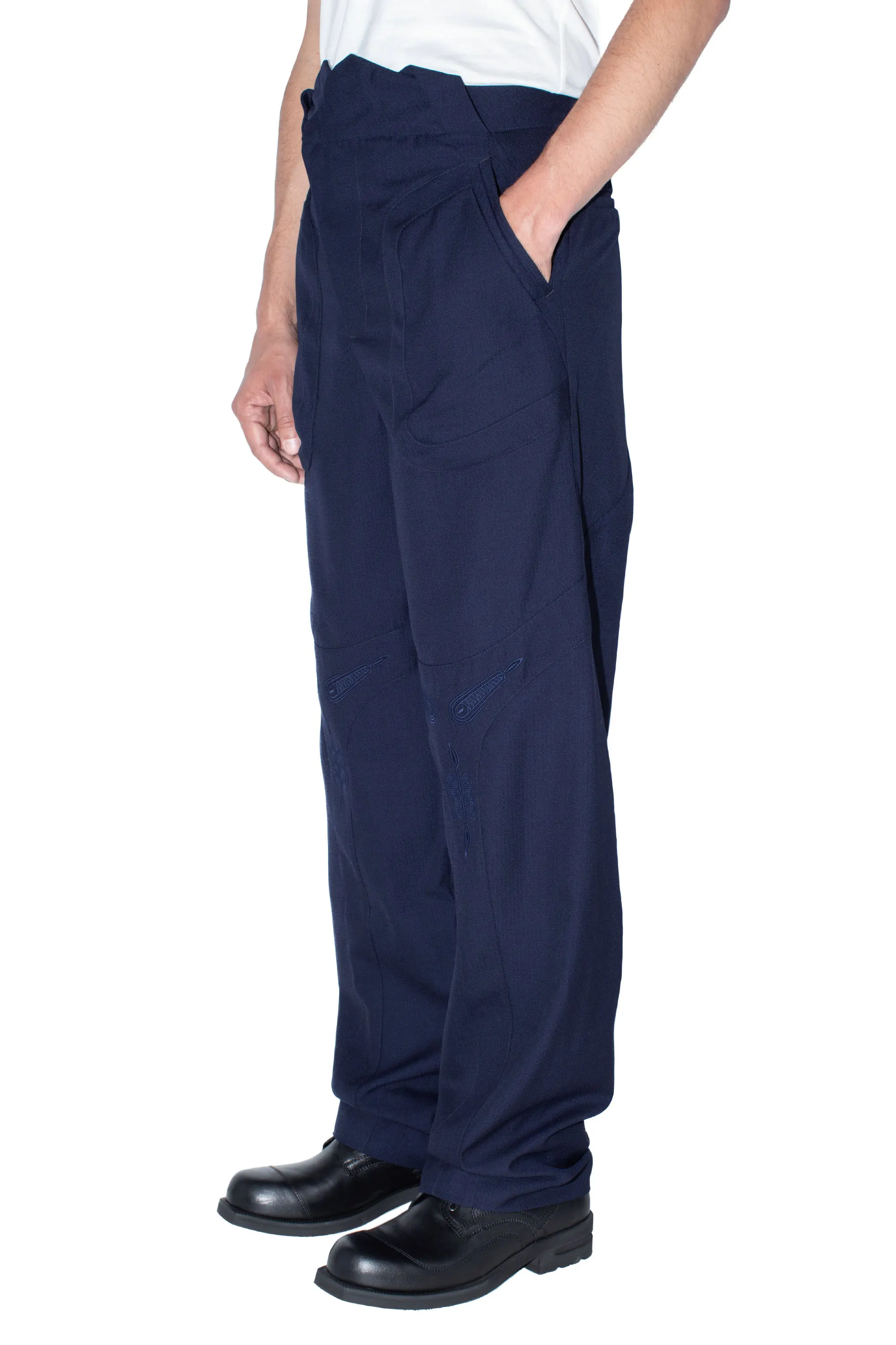 KLEES EMBROIDERED TROUSER - ORION BLUE – KIKO KOSTADINOV