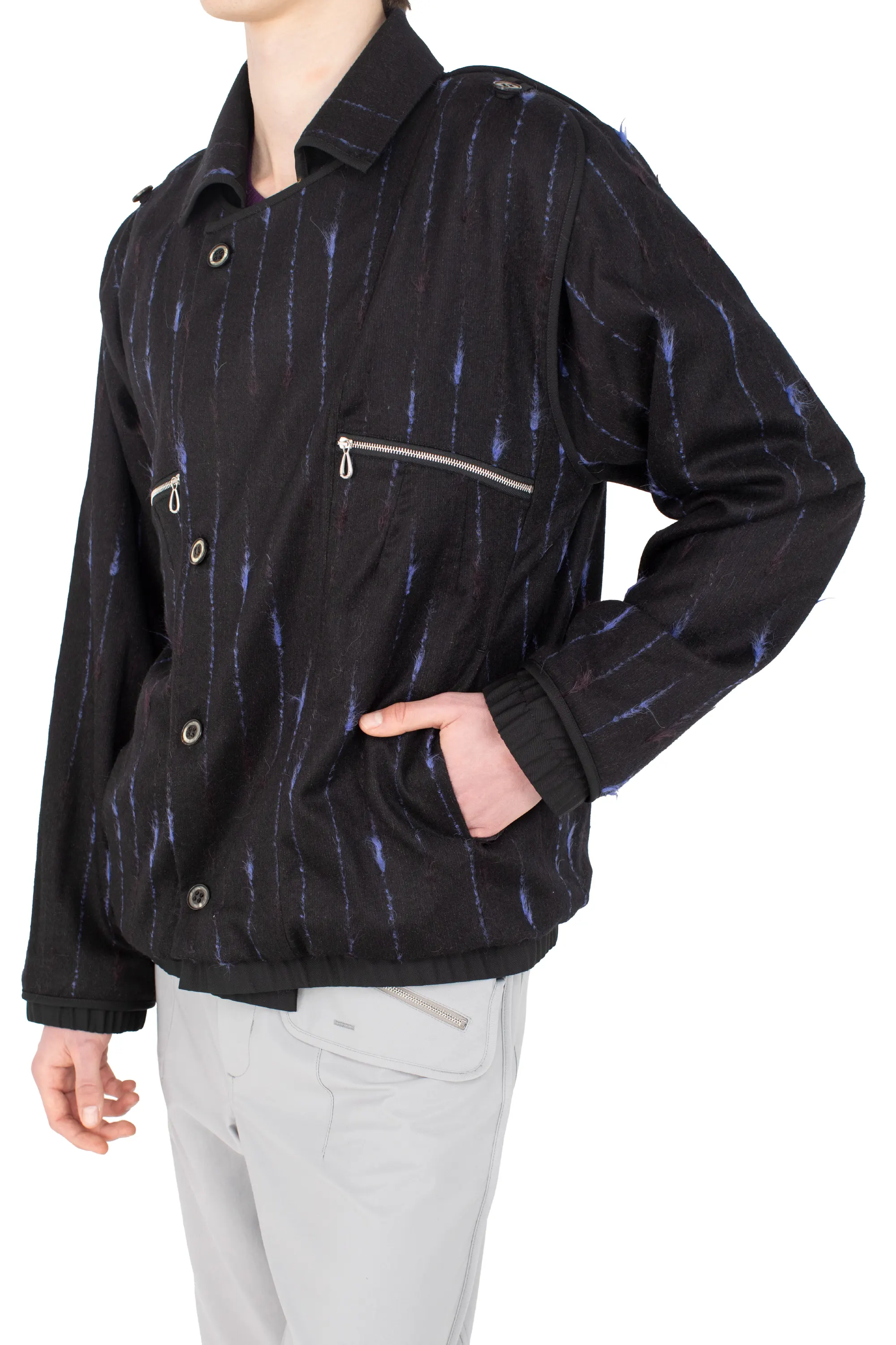 KIKO KOSTADINOV KOMLO JACKET - BLACK & ROYAL BLUE
