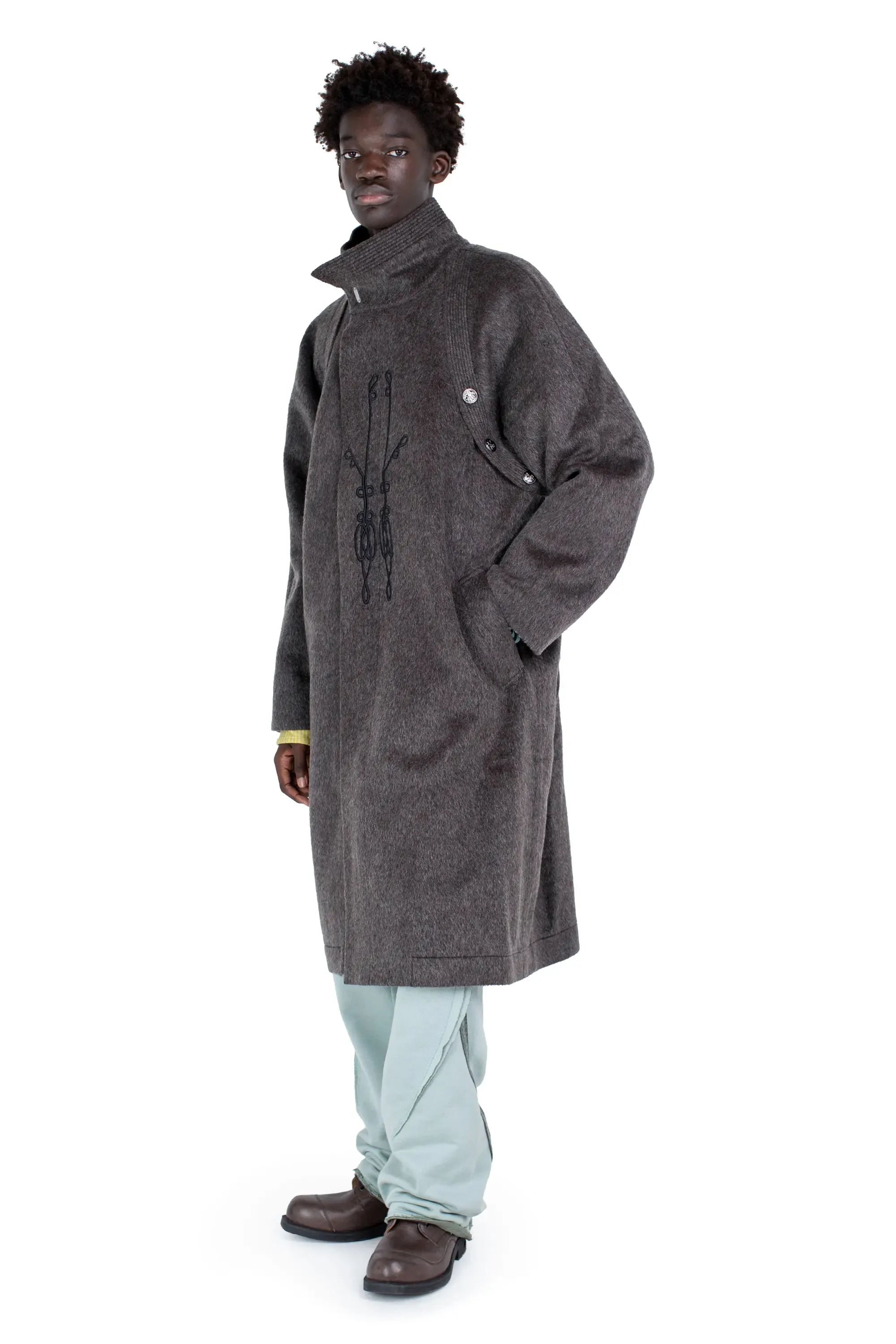 KORMOS MILITARY COAT - WASHED BROWN/SLATE GREY – KIKO KOSTADINOV