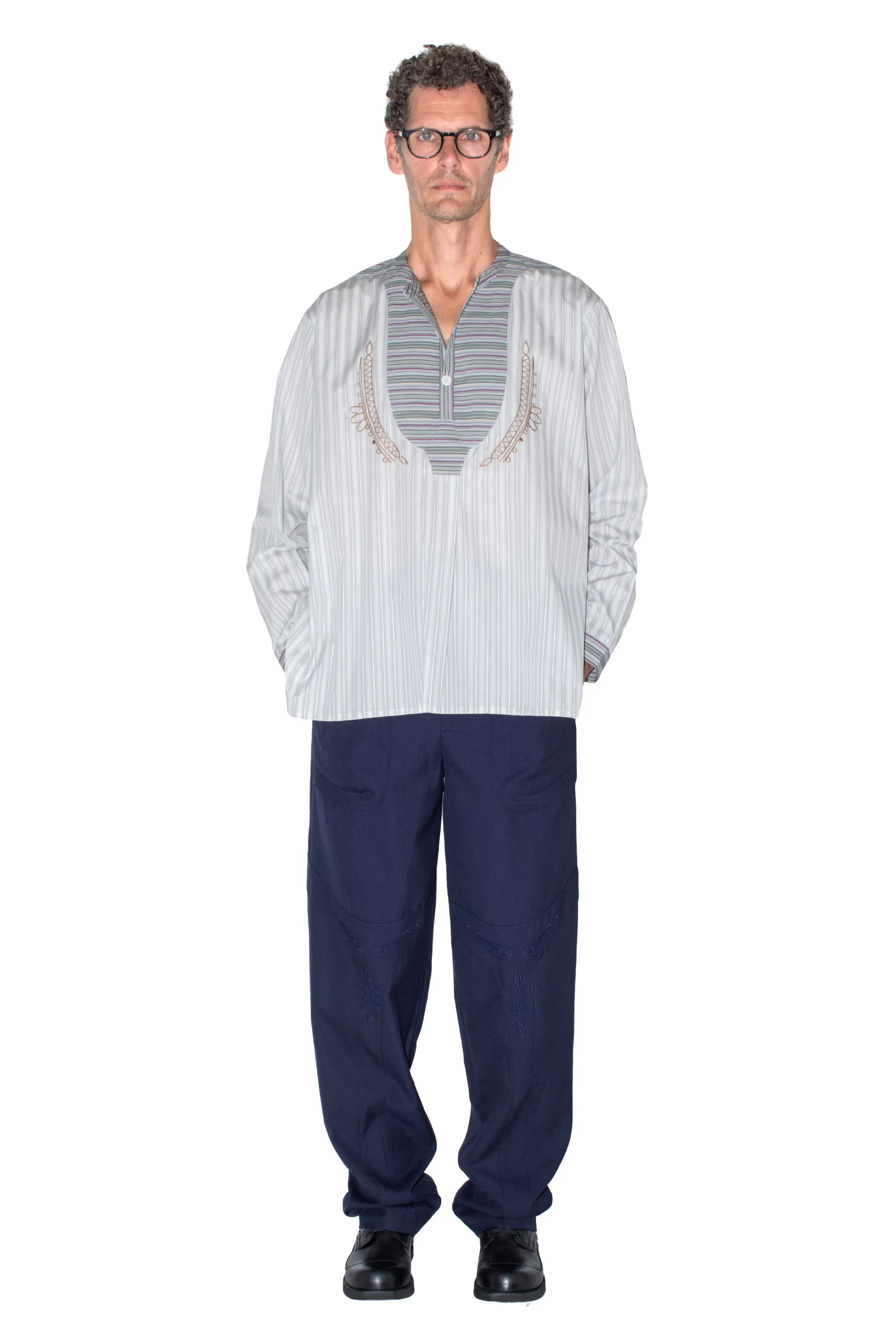 トップス kokoko KUTCH OVERSHIRT - GREY WIDE STRIPE/ CROCUS MULTI – KIKO KOSTADINOV