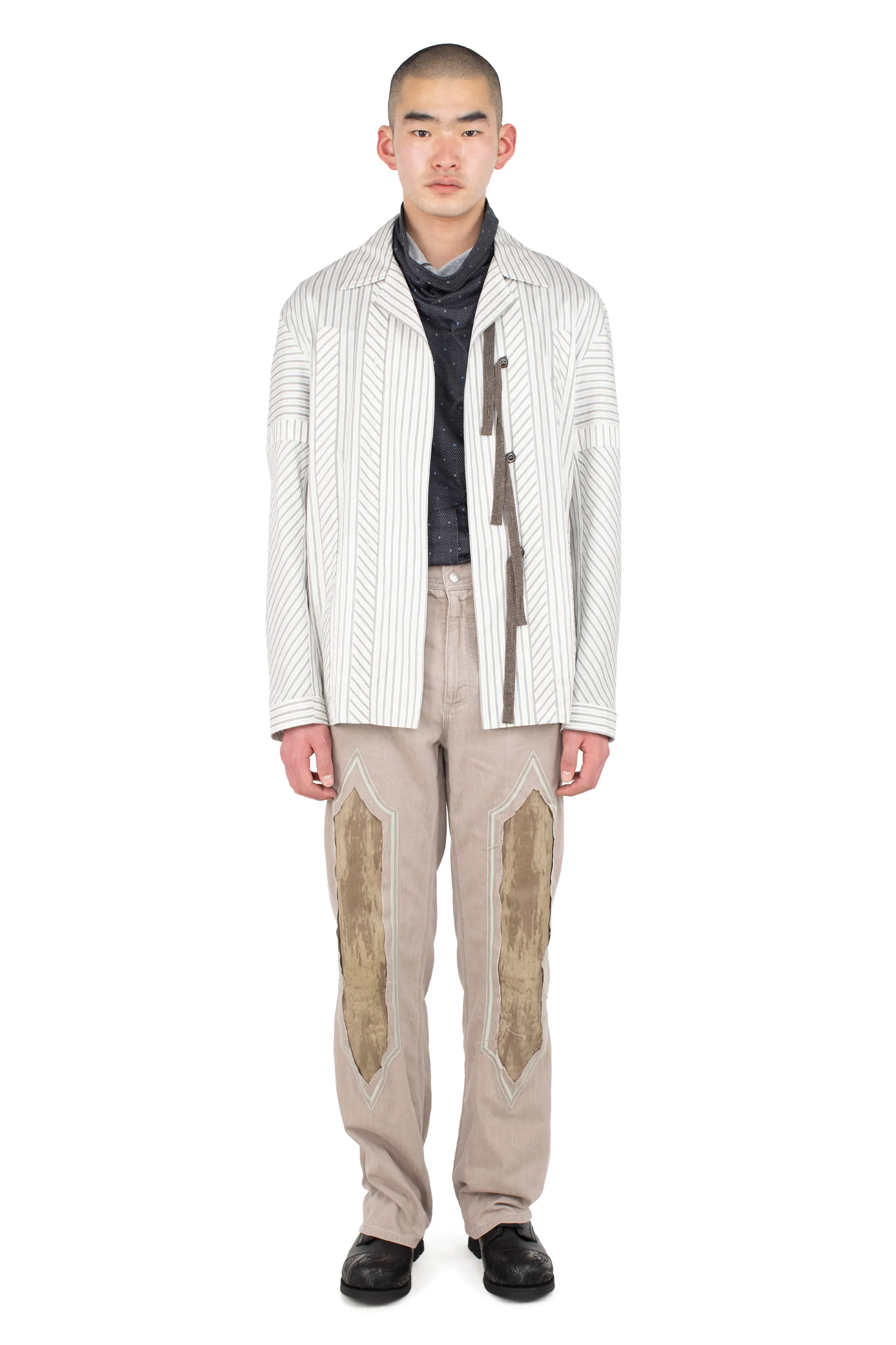 KIKO KOSTADINOV KYAN SHIRT - KHAKI & BEIGE