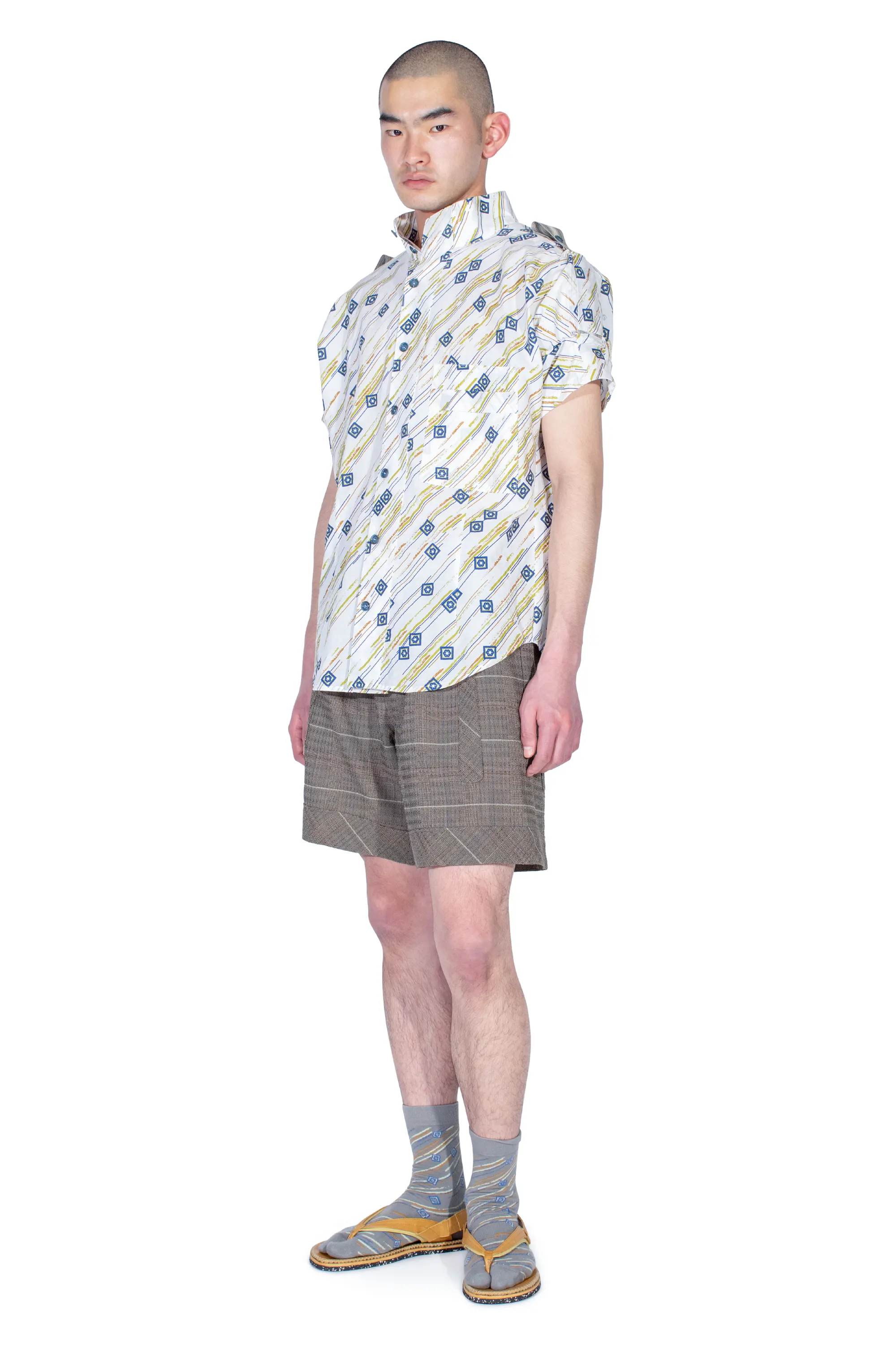 KIKO KOSTADINOV KYAN SHORTS - TAUPE CHECK