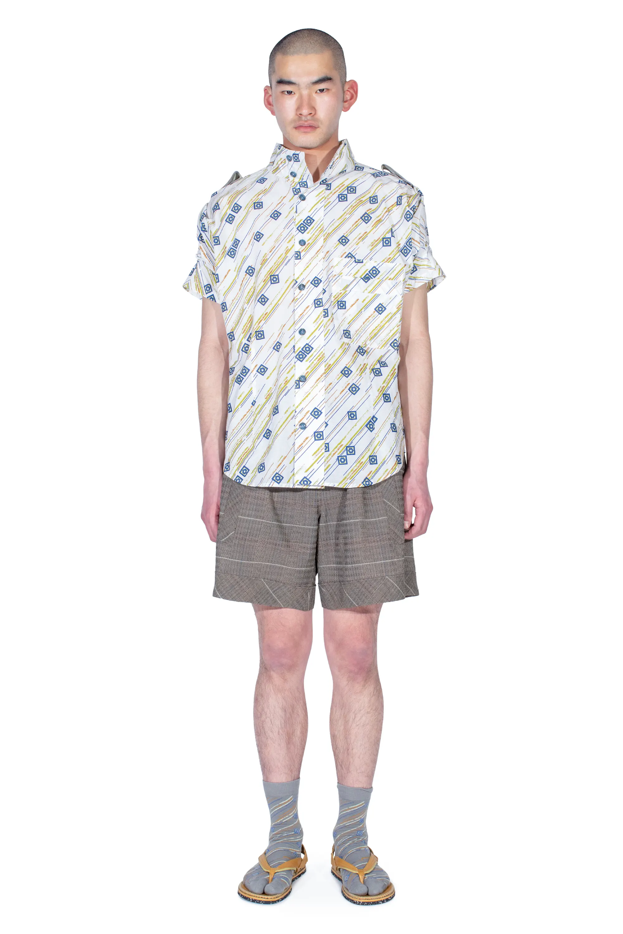 KIKO KOSTADINOV KYAN SHORTS - TAUPE CHECK