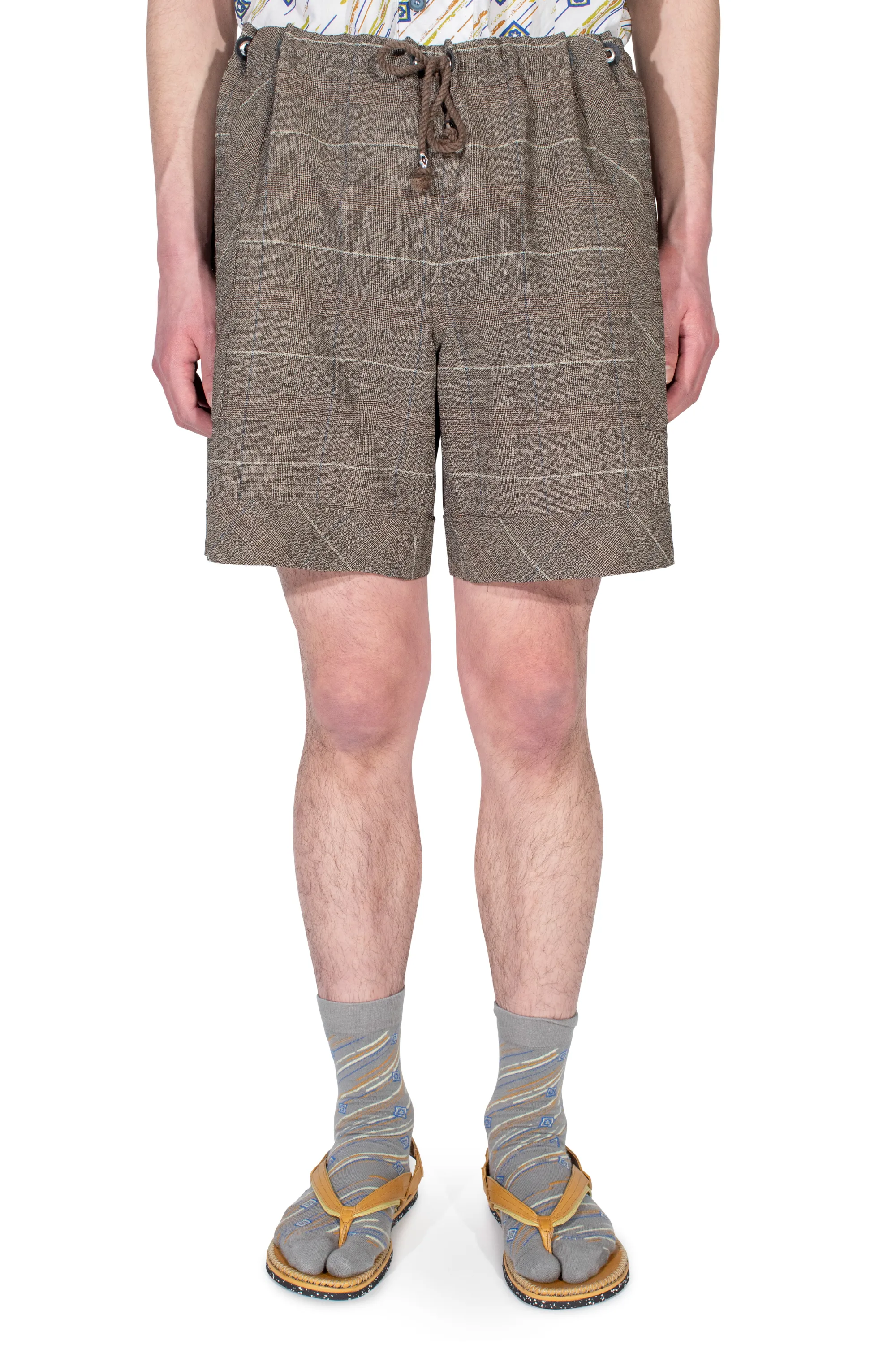 KIKO KOSTADINOV KYAN SHORTS - TAUPE CHECK