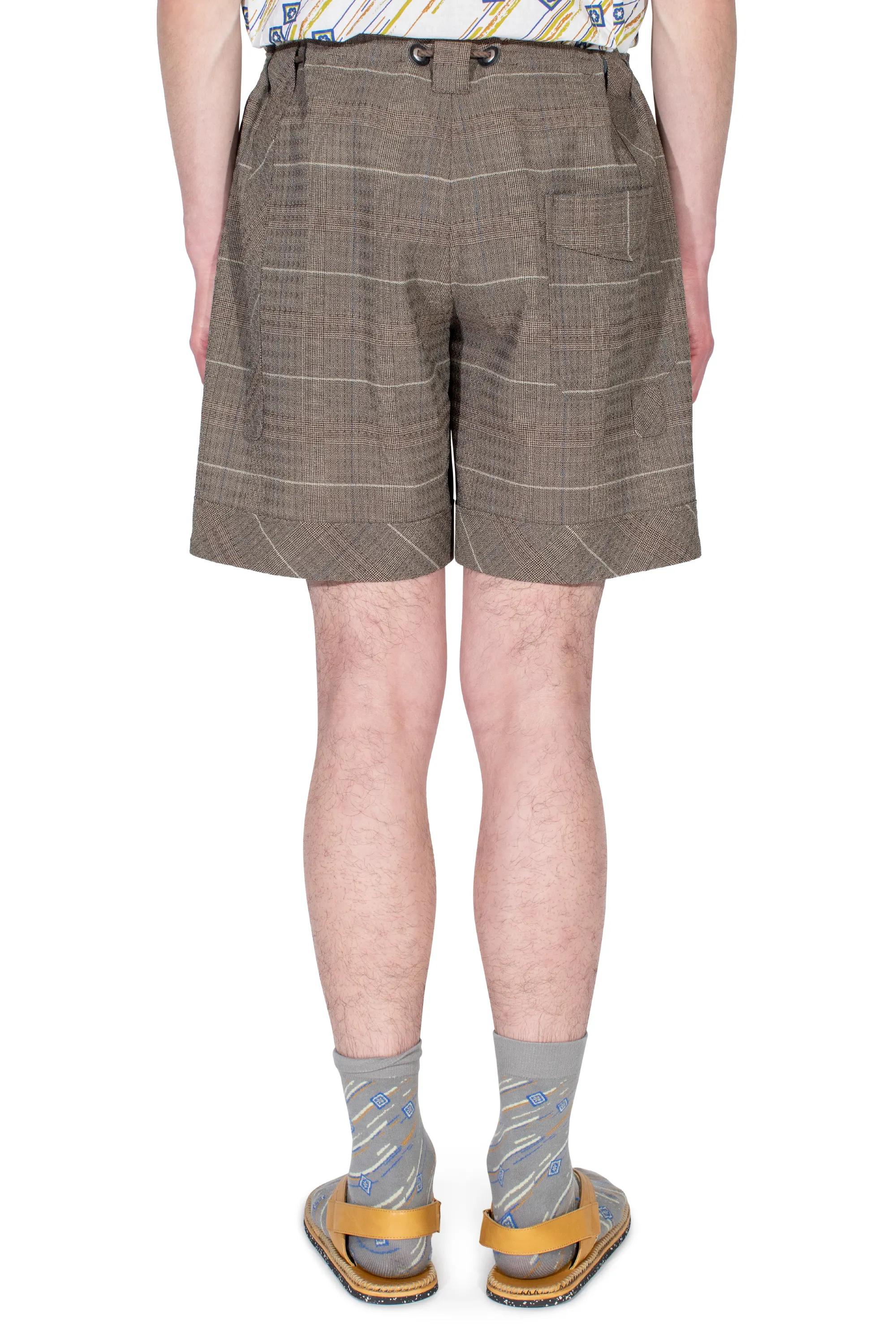 KIKO KOSTADINOV KYAN SHORTS - TAUPE CHECK