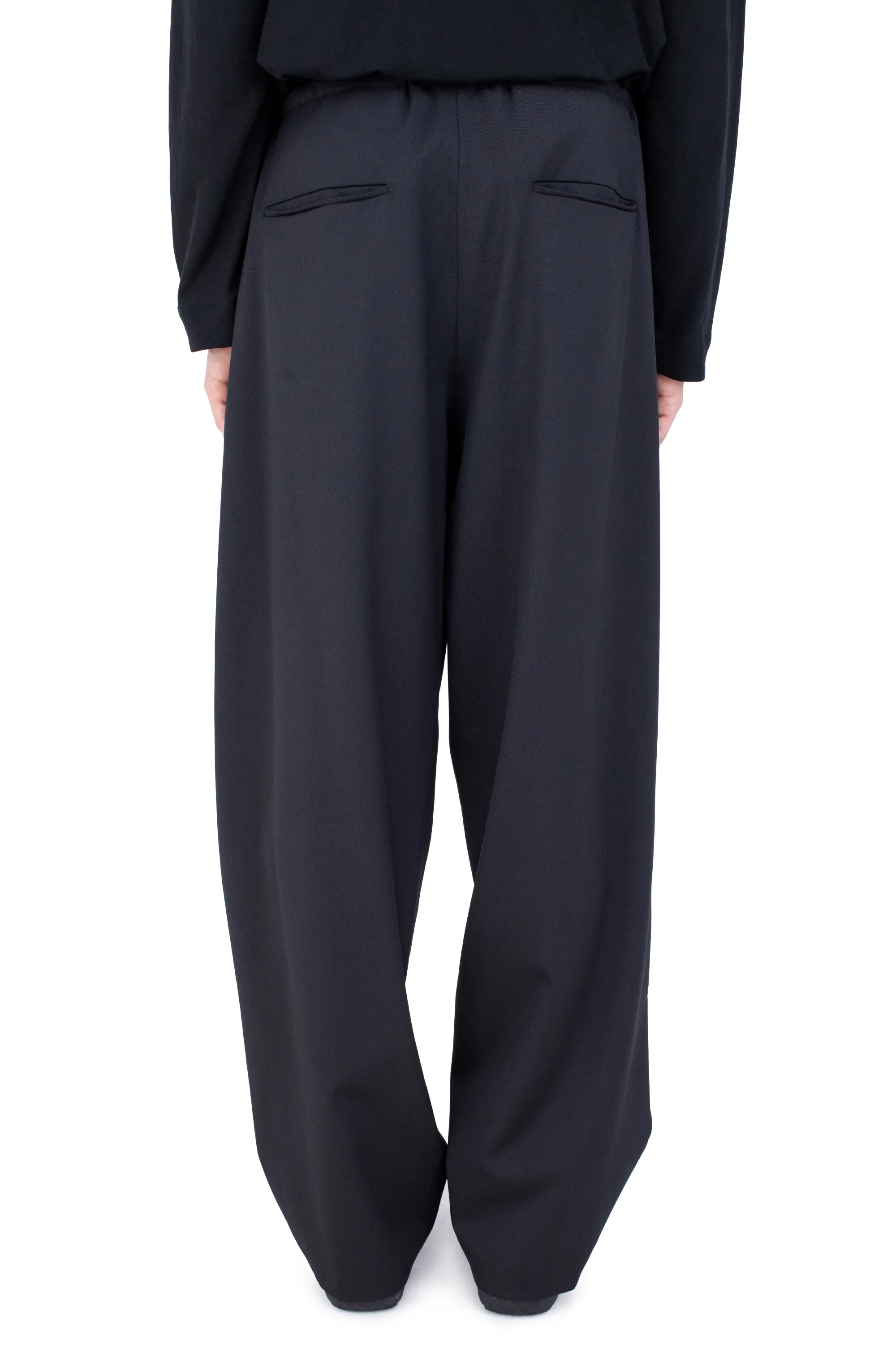 KIKO KOSTADINOV LAAN GATHERED TROUSERS - CROW BLACK