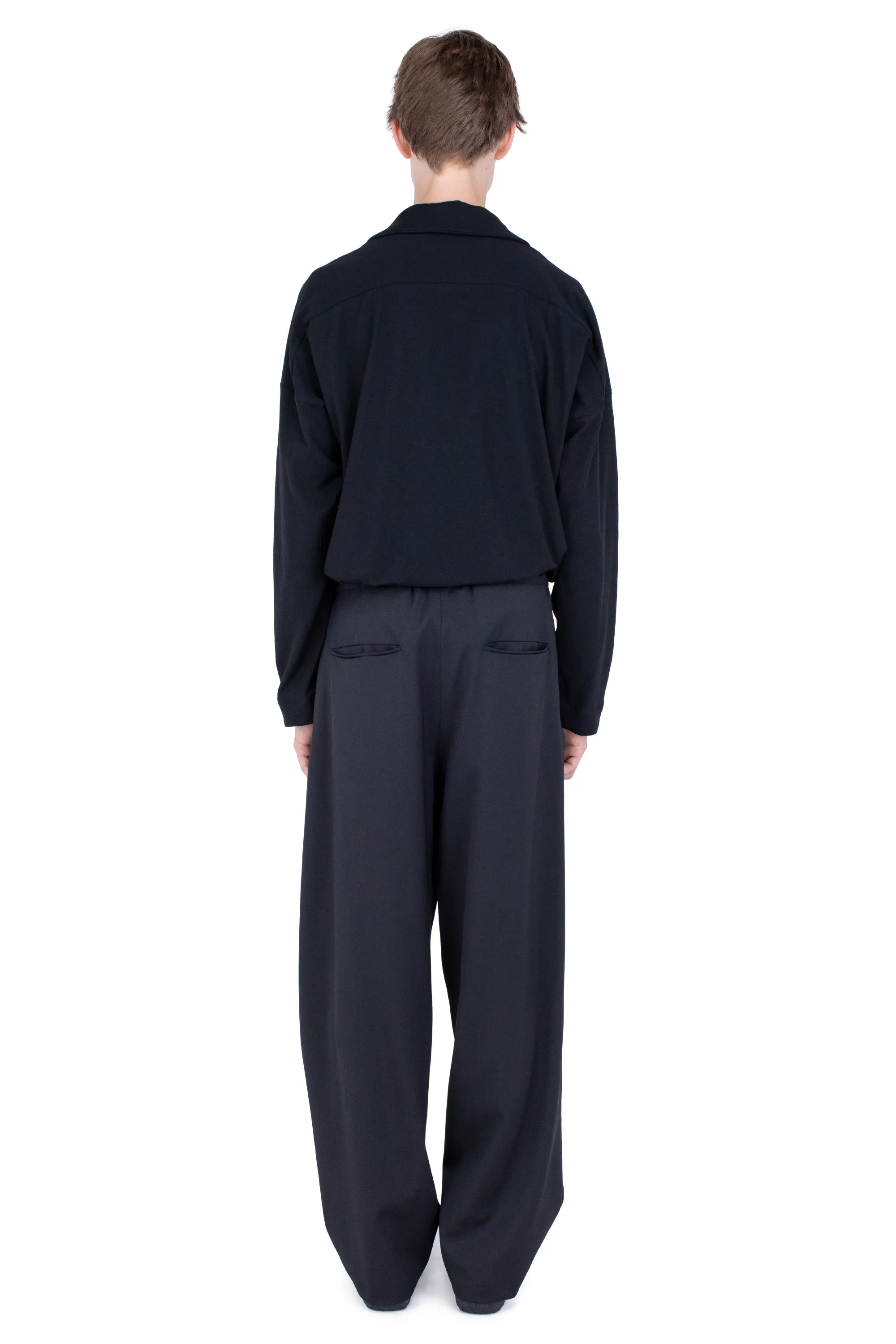KIKO KOSTADINOV LAAN GATHERED TROUSERS - CROW BLACK