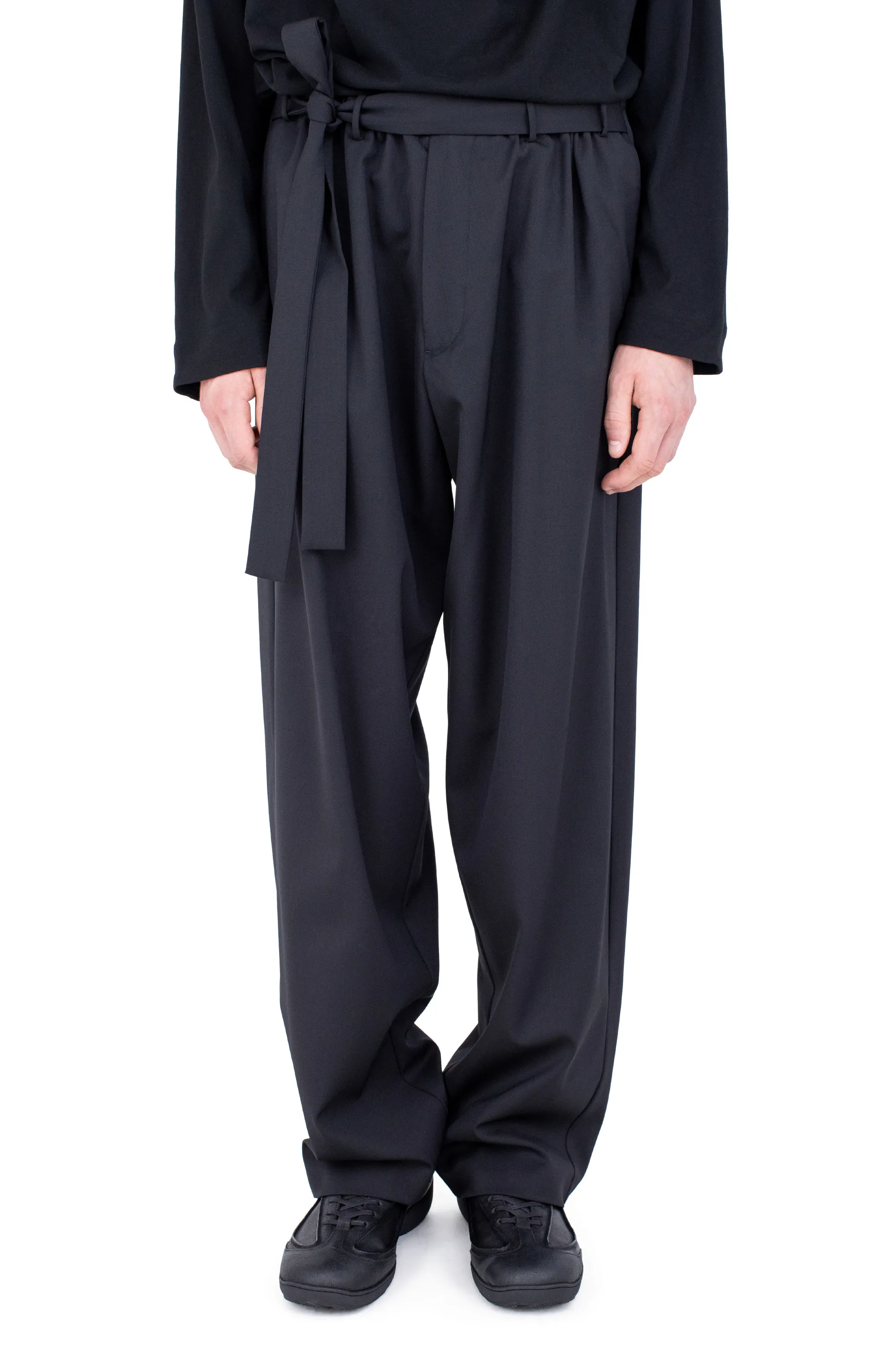 KIKO KOSTADINOV LAAN GATHERED TROUSERS - CROW BLACK