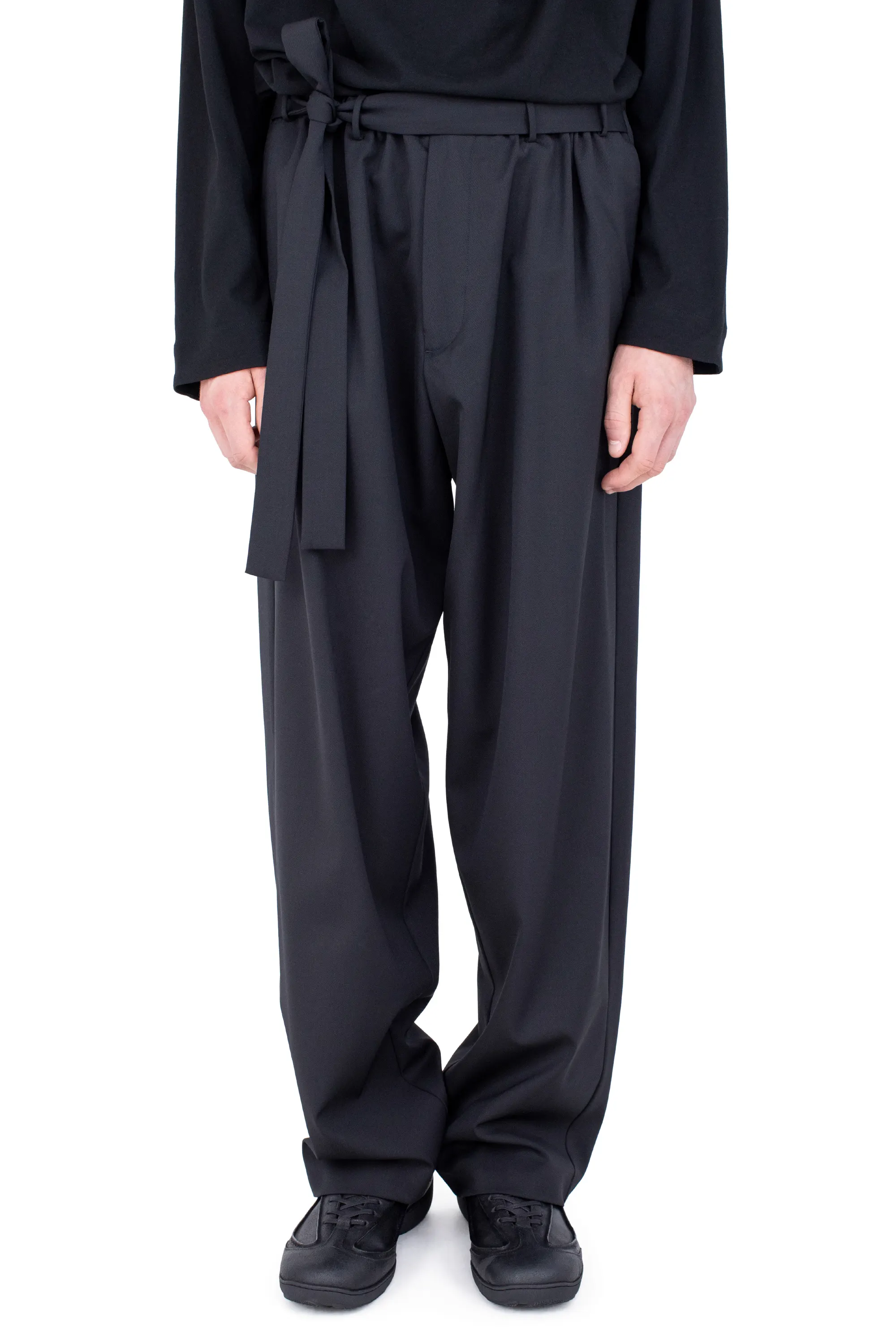 KIKO KOSTADINOV LAAN GATHERED TROUSERS - CROW BLACK