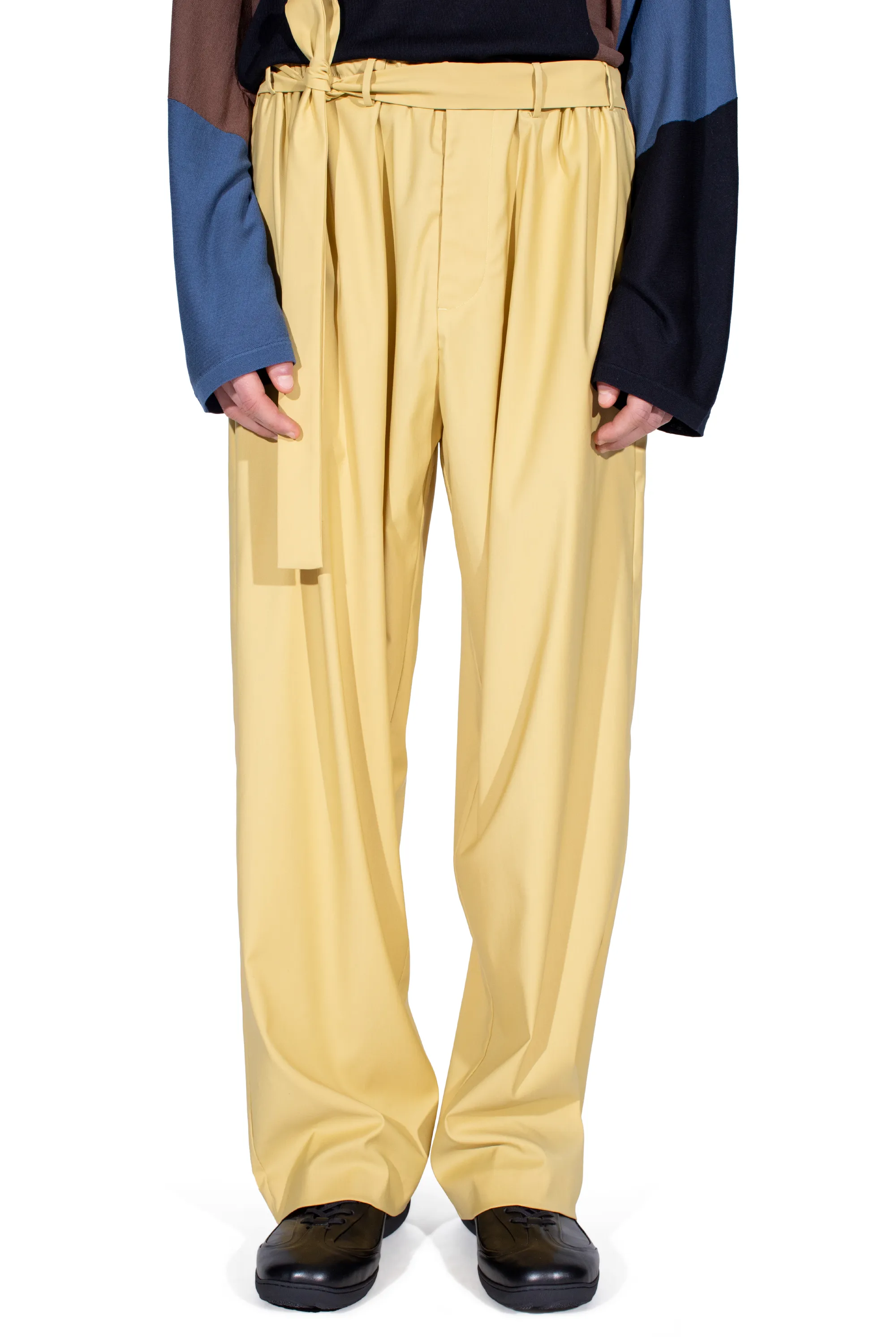 KIKO KOSTADINOV LAAN GATHERED TROUSERS - MIMOSA