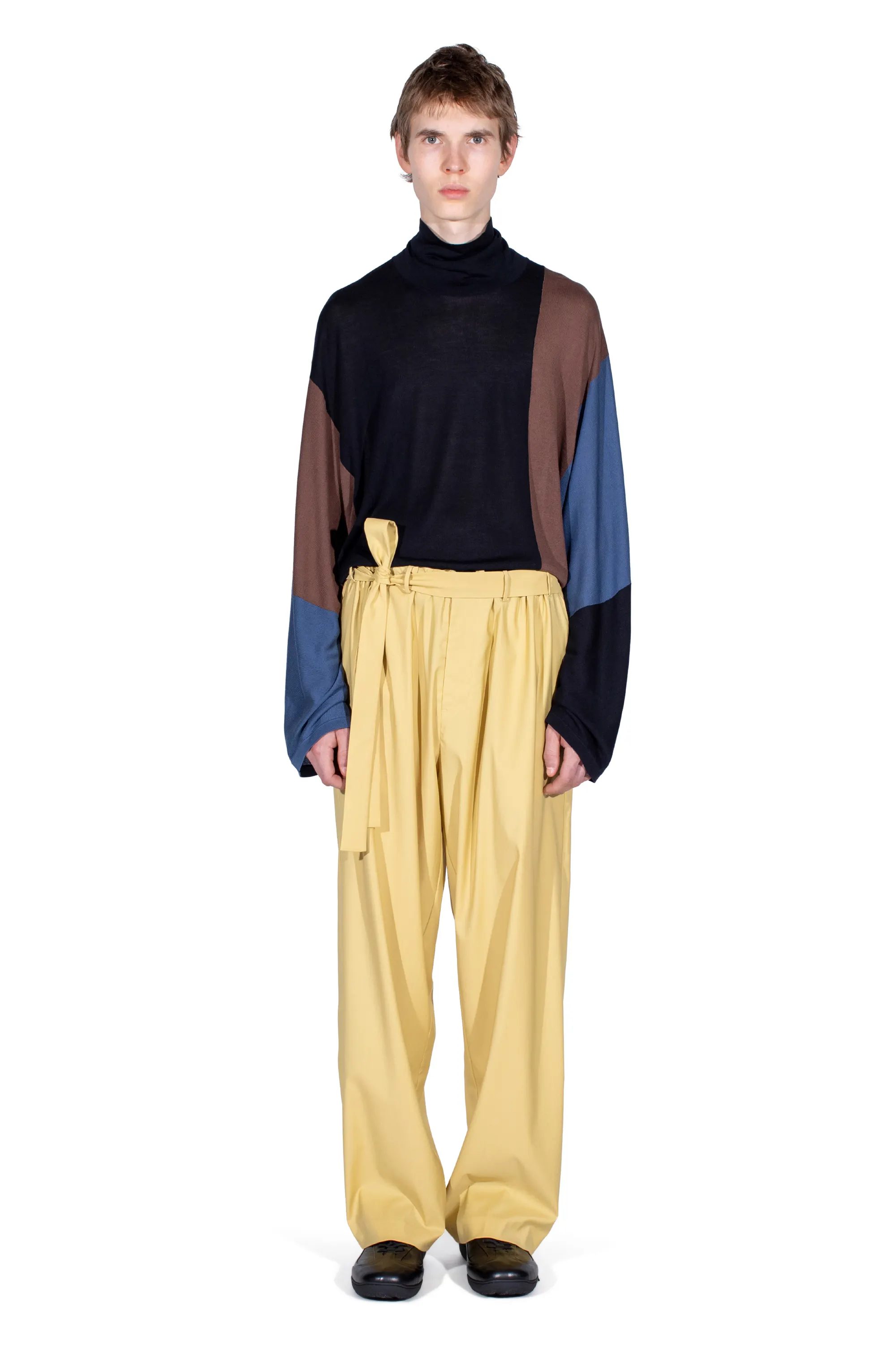 KIKO KOSTADINOV LAAN GATHERED TROUSERS - MIMOSA