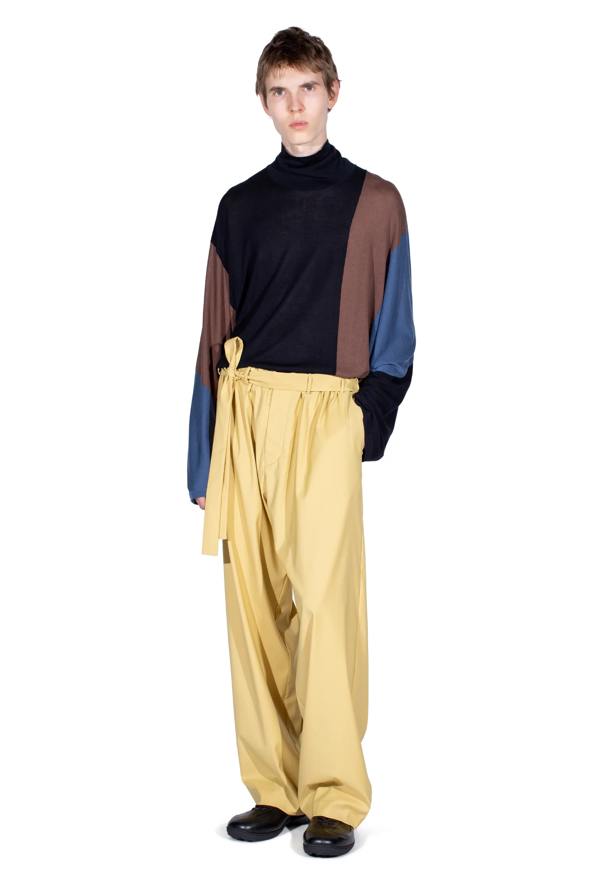KIKO KOSTADINOV LAAN GATHERED TROUSERS - MIMOSA