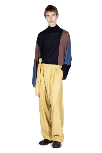 KIKO KOSTADINOV LAAN GATHERED TROUSERS - MIMOSA