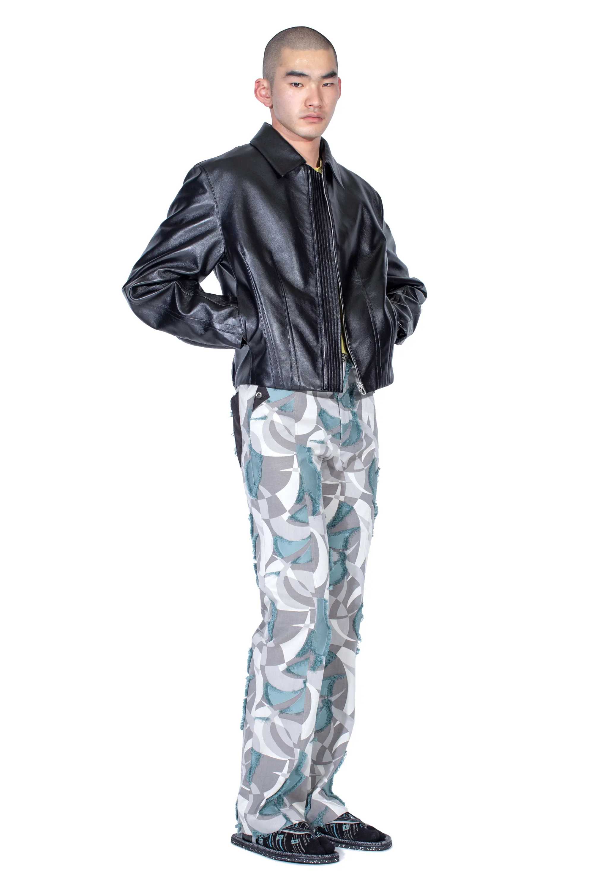KIKO KOSTADINOV LUR LEATHER JACKET - SMOKEY BLACK