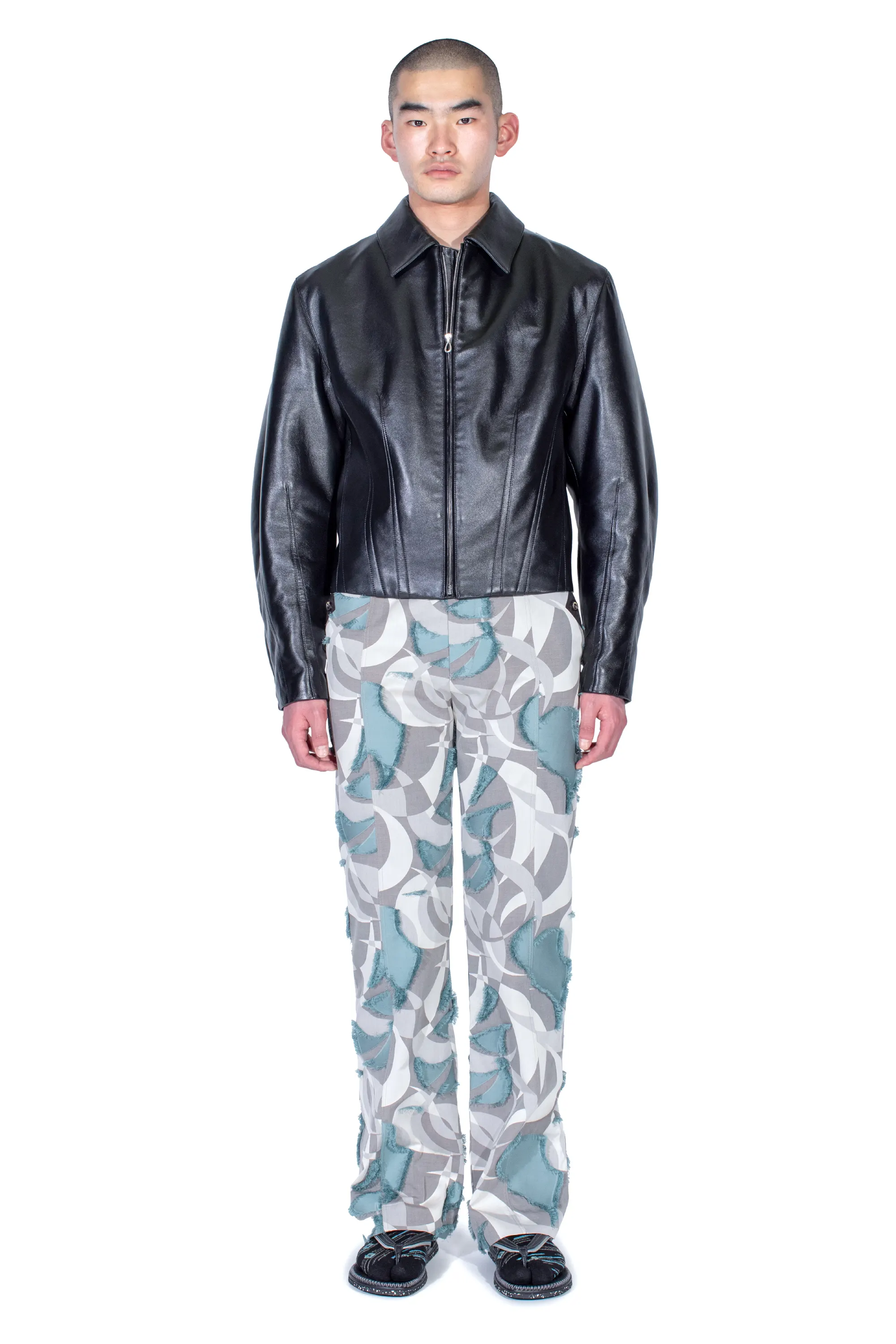 KIKO KOSTADINOV LUR LEATHER JACKET - SMOKEY BLACK