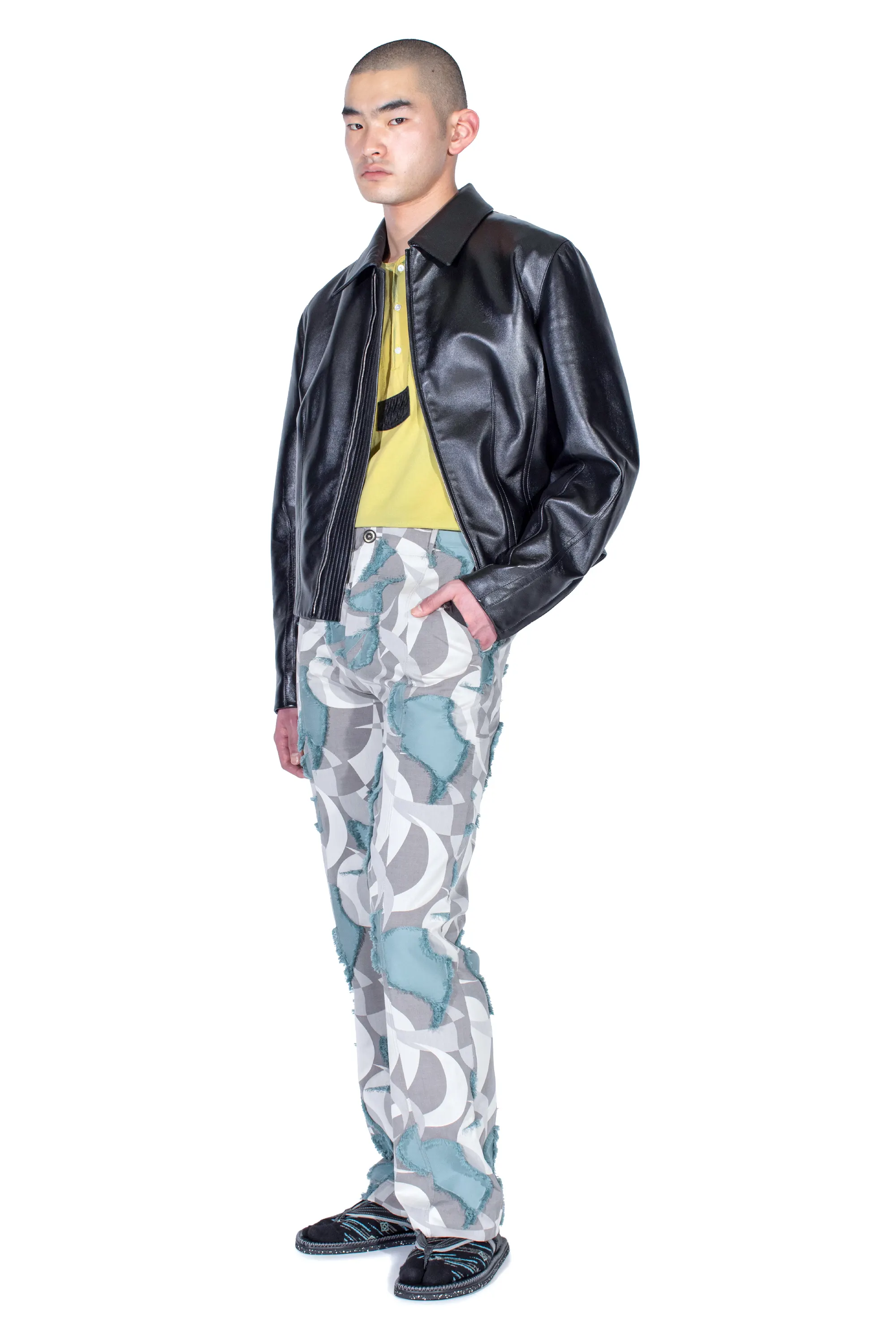 KIKO KOSTADINOV LUR LEATHER JACKET - SMOKEY BLACK