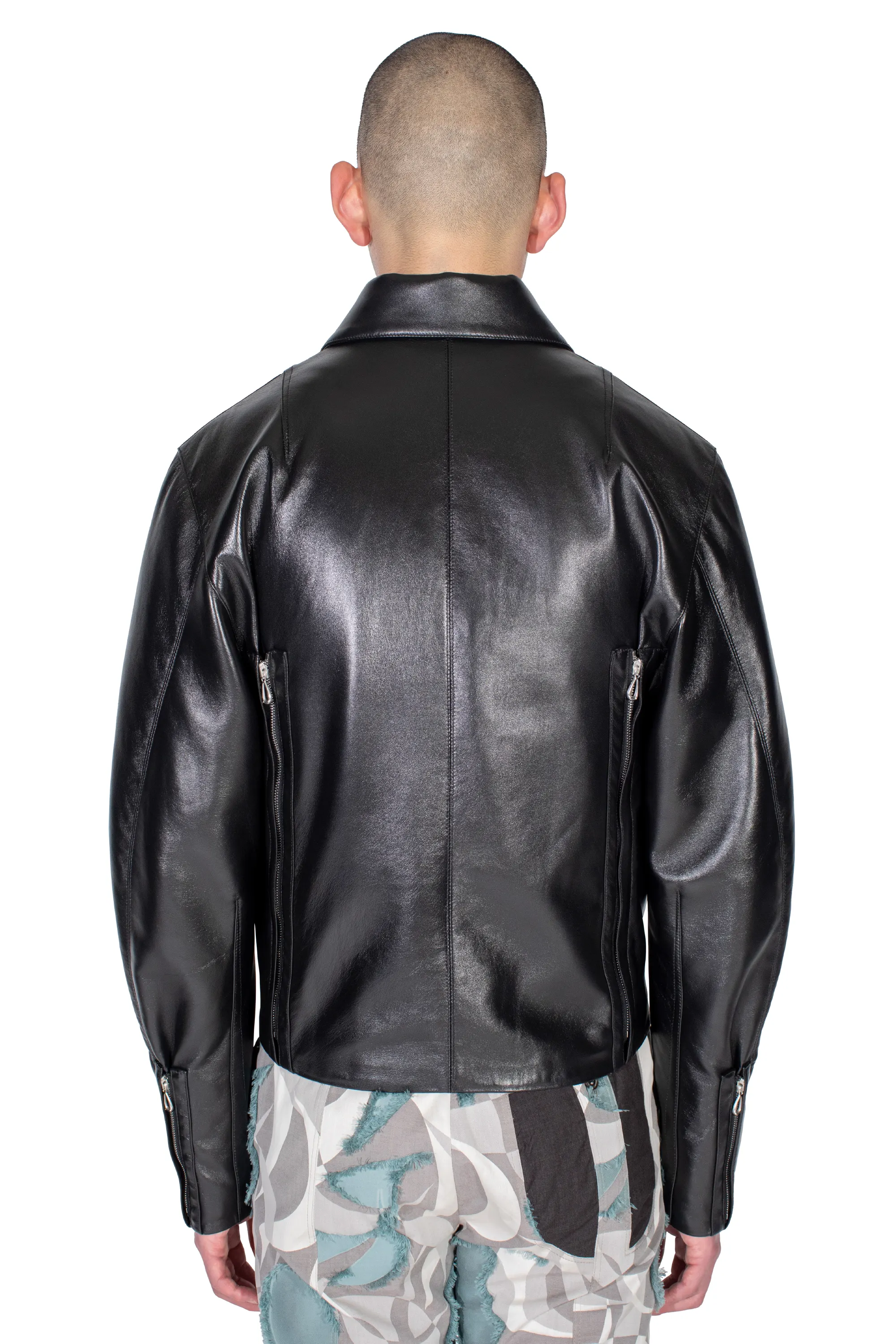 KIKO KOSTADINOV LUR LEATHER JACKET - SMOKEY BLACK