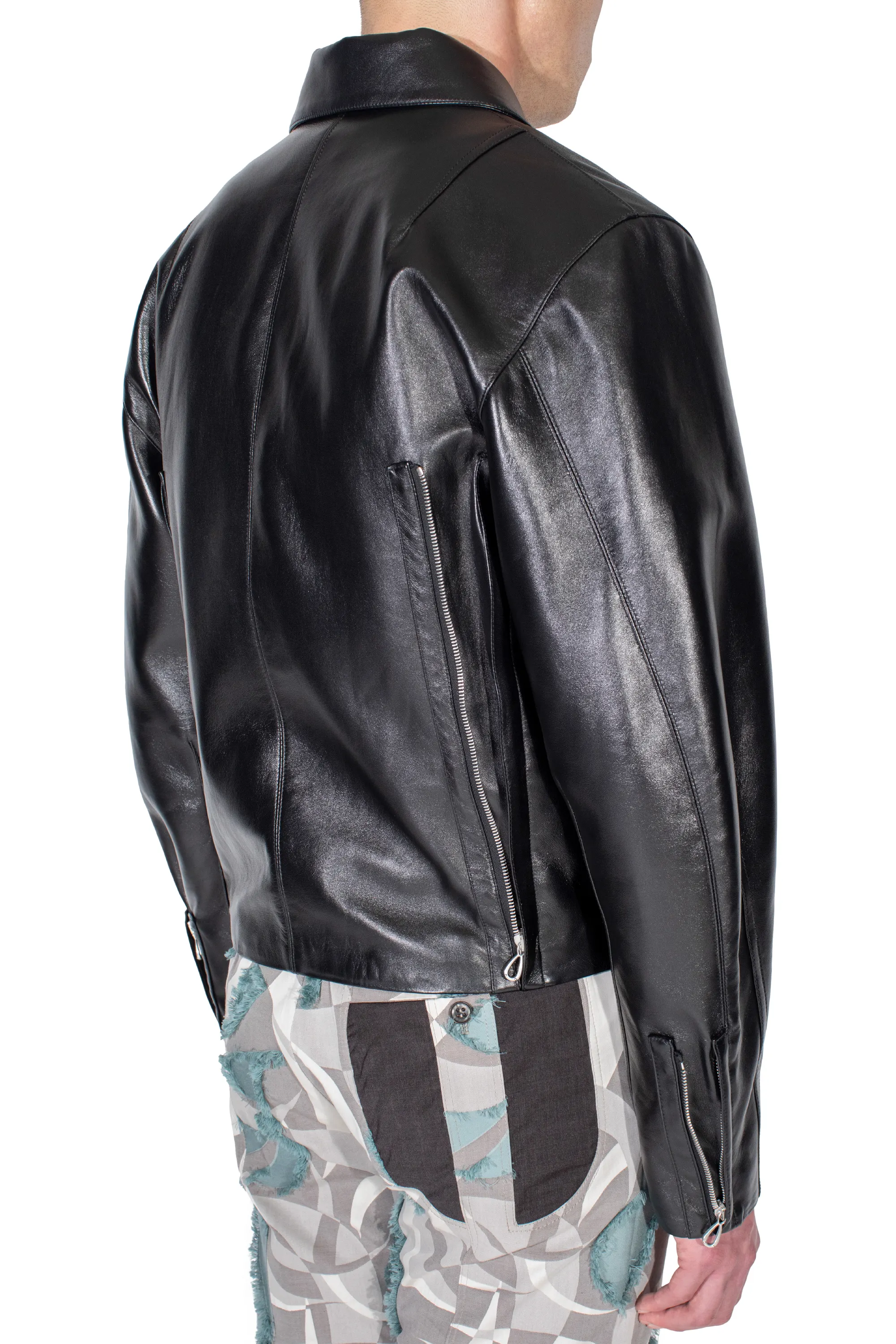KIKO KOSTADINOV LUR LEATHER JACKET - SMOKEY BLACK